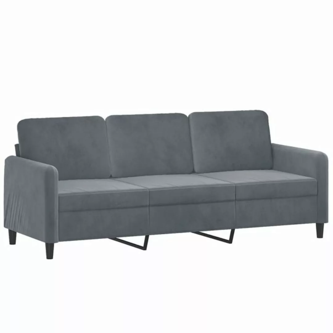 vidaXL Sofa 3-Sitzer-Sofa Dunkelgrau 180 cm Samt günstig online kaufen