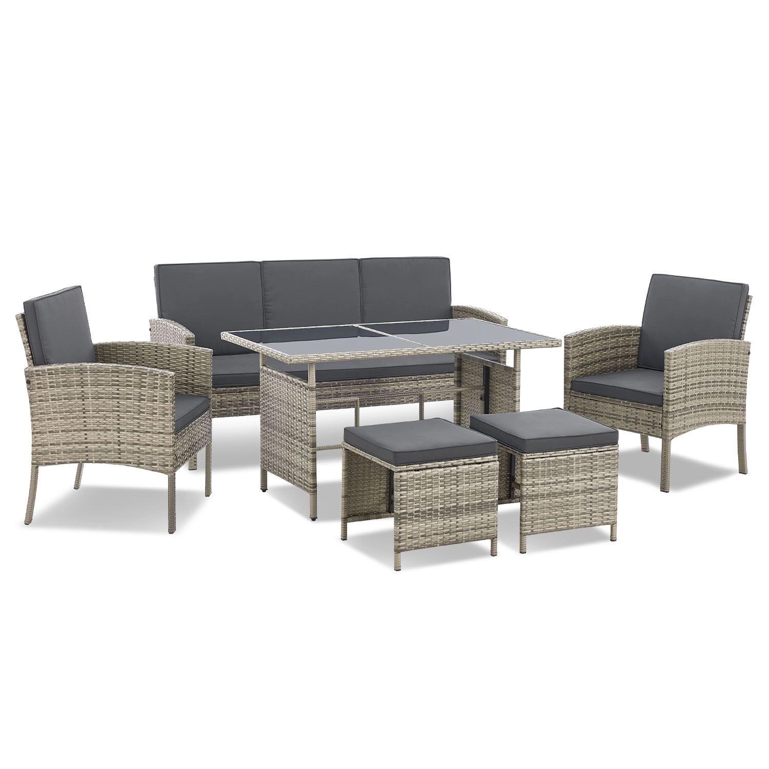 Juskys Gartenlounge-Set Turin, Polyrattan Sitzgruppe für günstig online kaufen