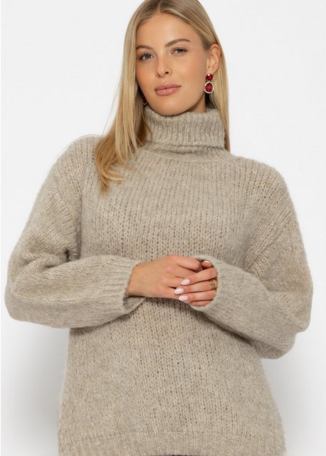 SASSYCLASSY Strickpullover Oversize Pullover Damen mit Rollkragen Rollkrage günstig online kaufen