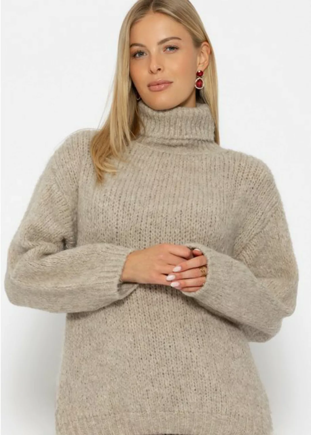 SASSYCLASSY Strickpullover Oversize Pullover Damen Winter mit Rollkragen Ro günstig online kaufen