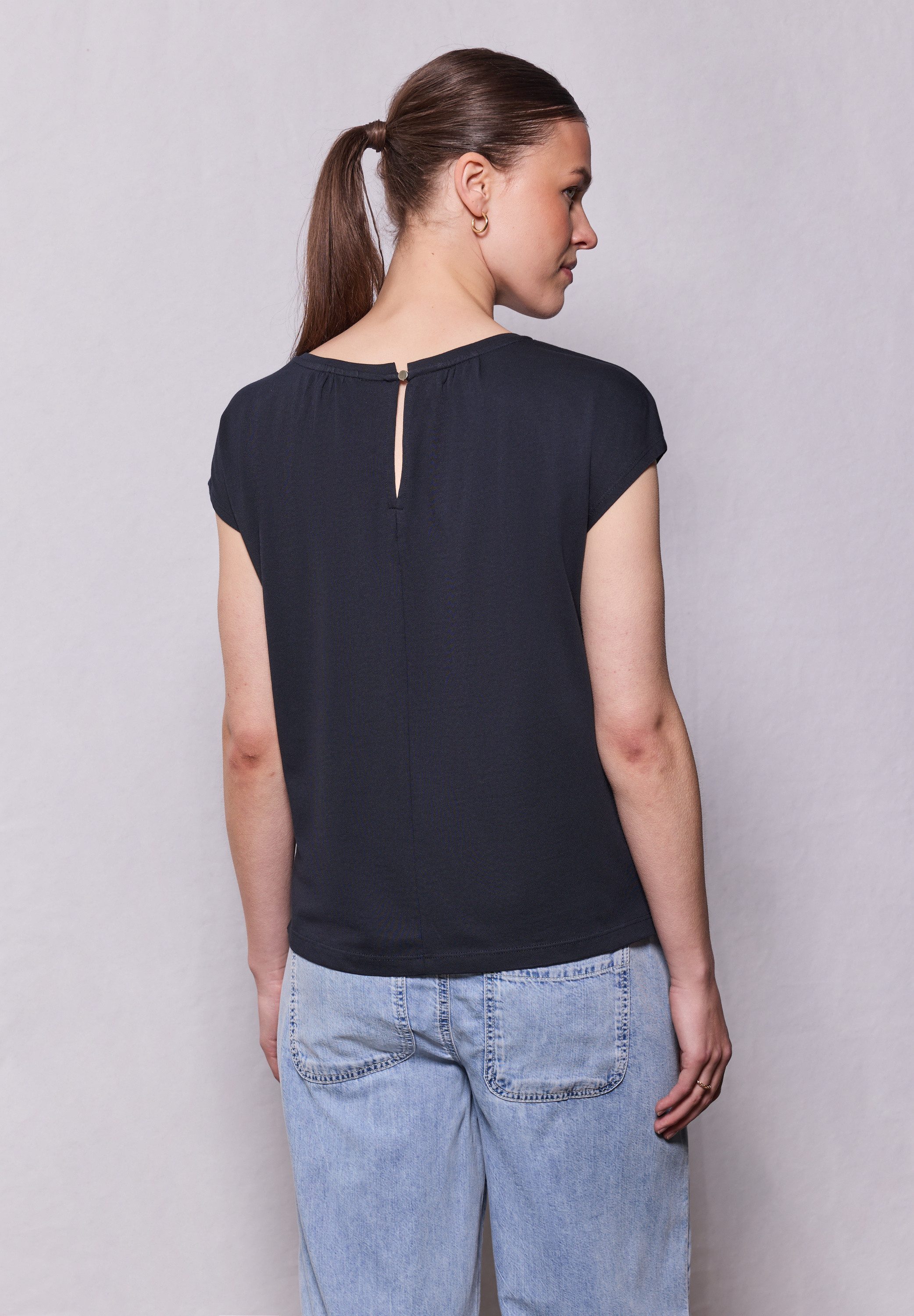 STREET ONE T-Shirt, aus elastischem Materialmix günstig online kaufen
