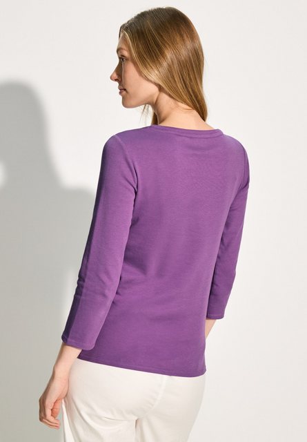 Cecil 3/4-Arm-Shirt Cecil Basic T-Shirt in Unifarbe in Iced Violet (1-tlg) günstig online kaufen