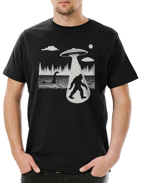 Urban Backwoods Print-Shirt Myth UFO Creatures Herren T-Shirt Alien Grey Ne günstig online kaufen