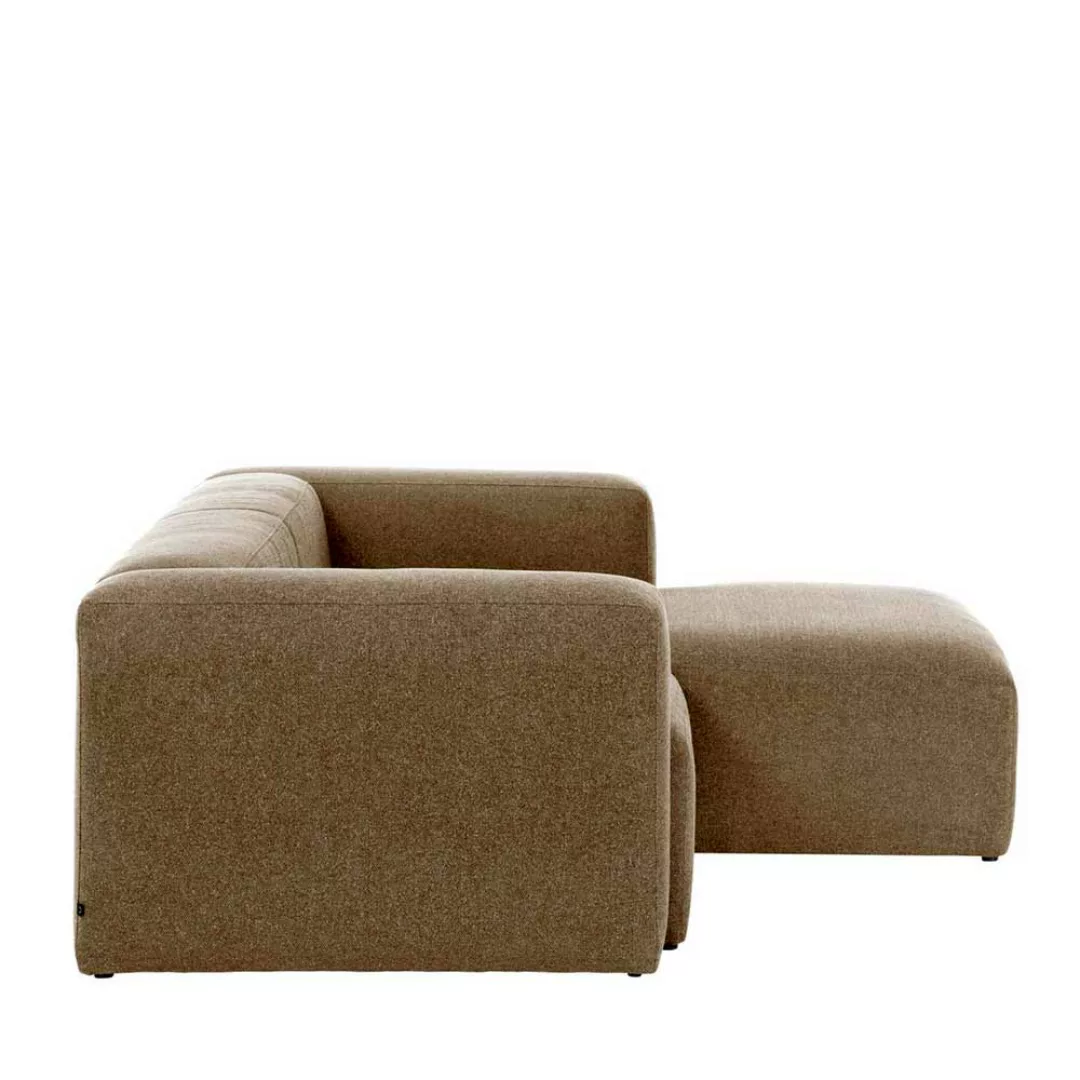 Eckcouch 240 cm breit Beige Chenille günstig online kaufen