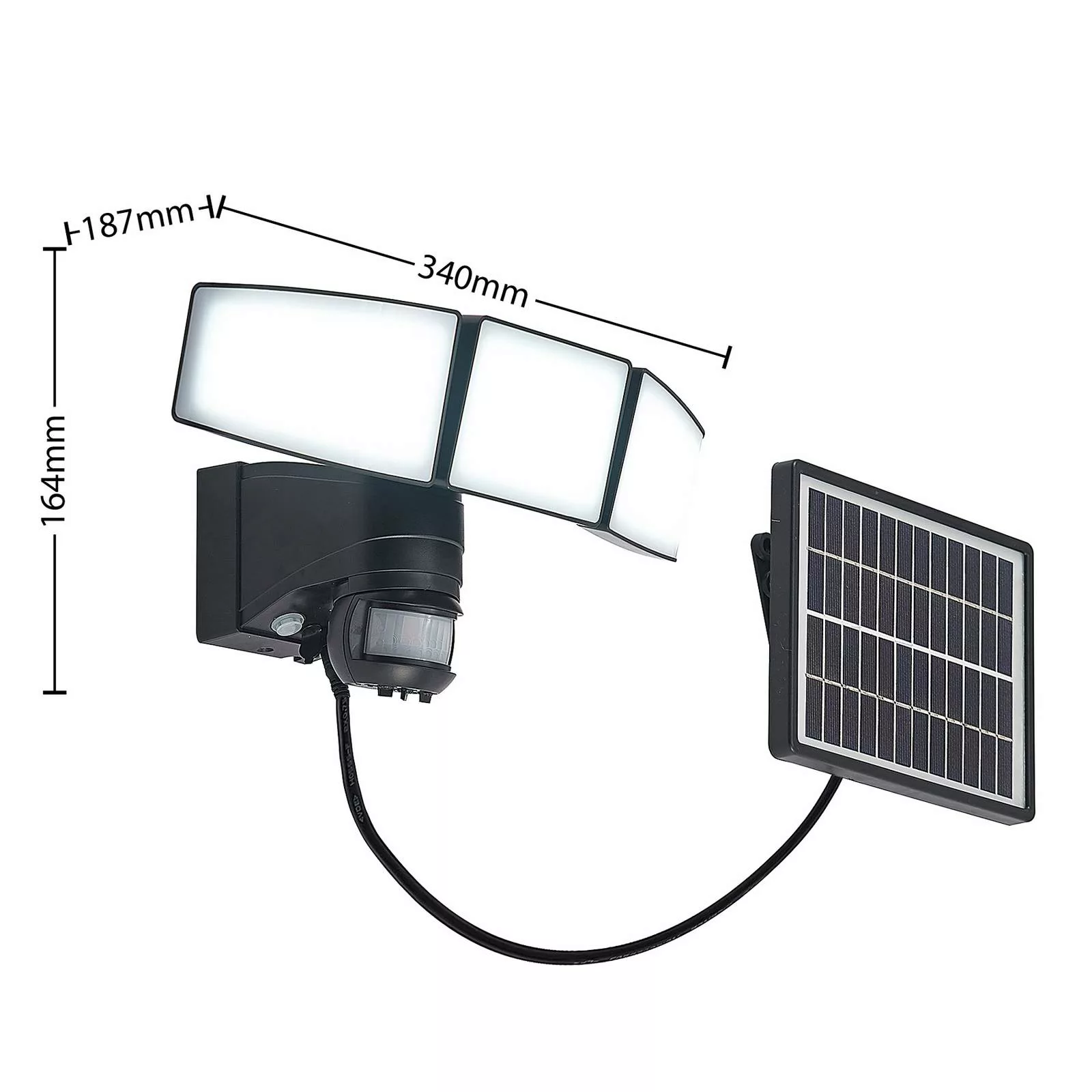 Prios Kalvito LED-Solar-Wandstrahler Sensor, 3-fl. günstig online kaufen