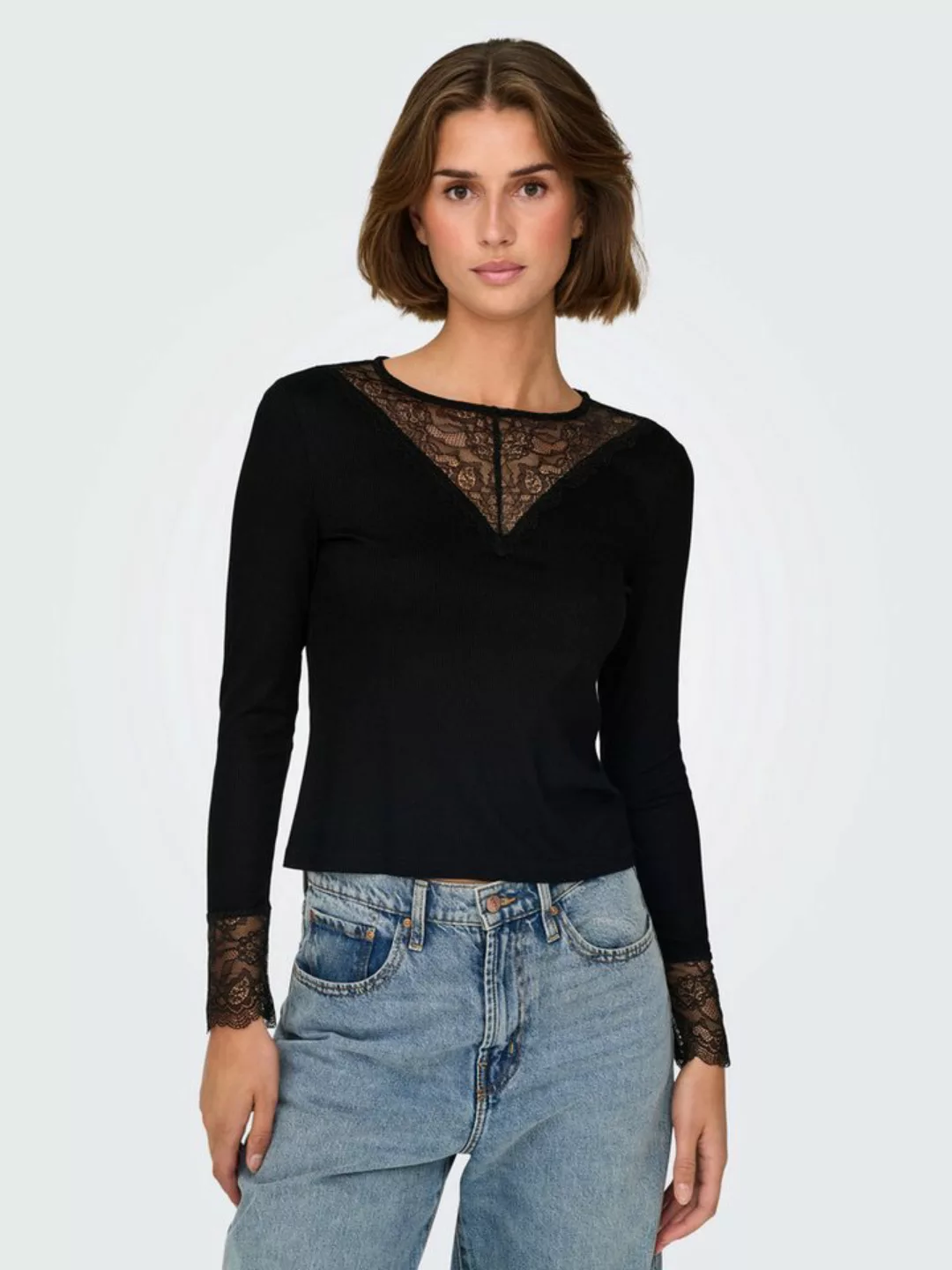 JDY Spitzenshirt JDYROXY L/S LACE TOP JRS NOOS günstig online kaufen