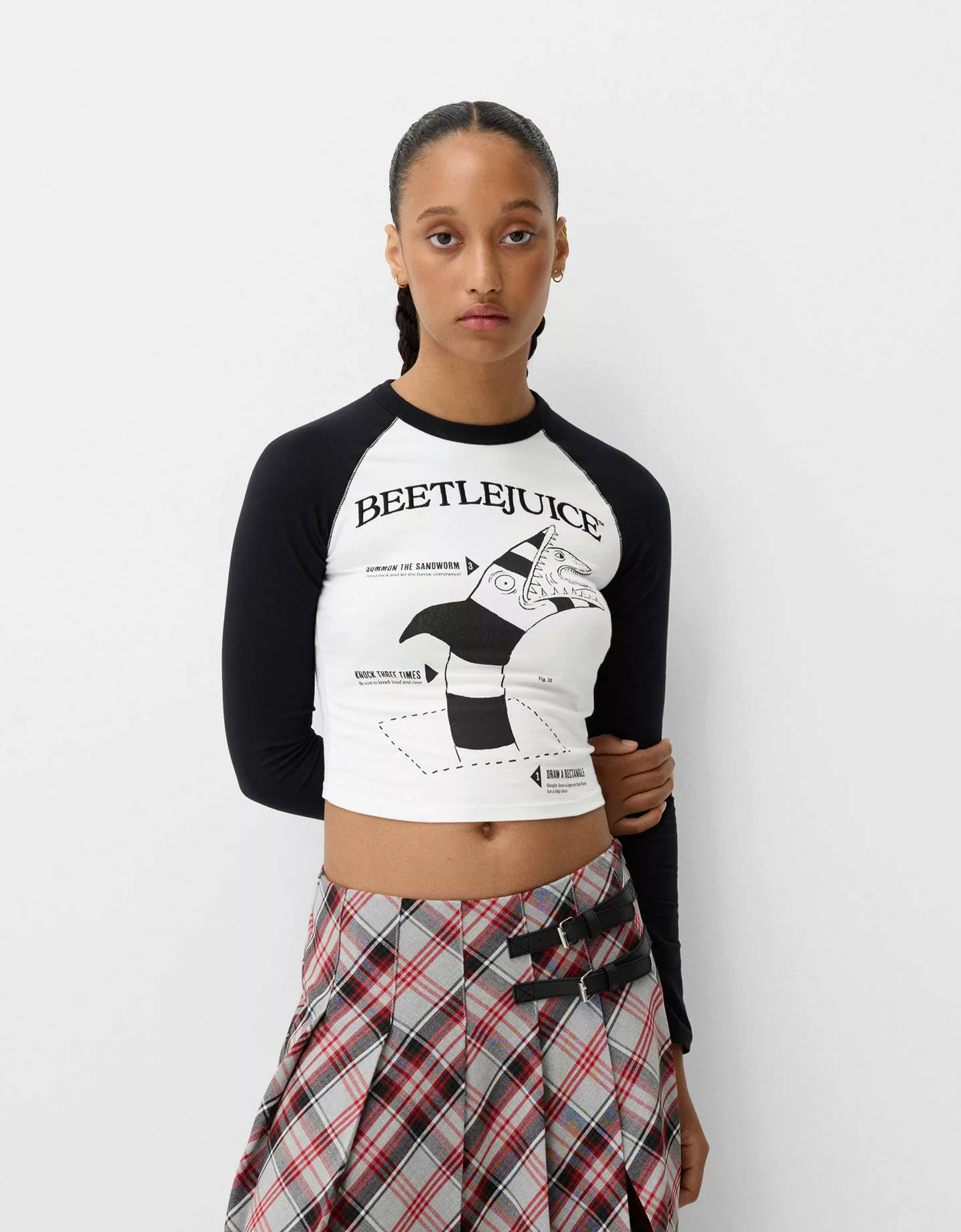 Bershka Langarmshirt Beershka X Beetlejuice Mit Langen Ärmeln Damen S Weiss günstig online kaufen