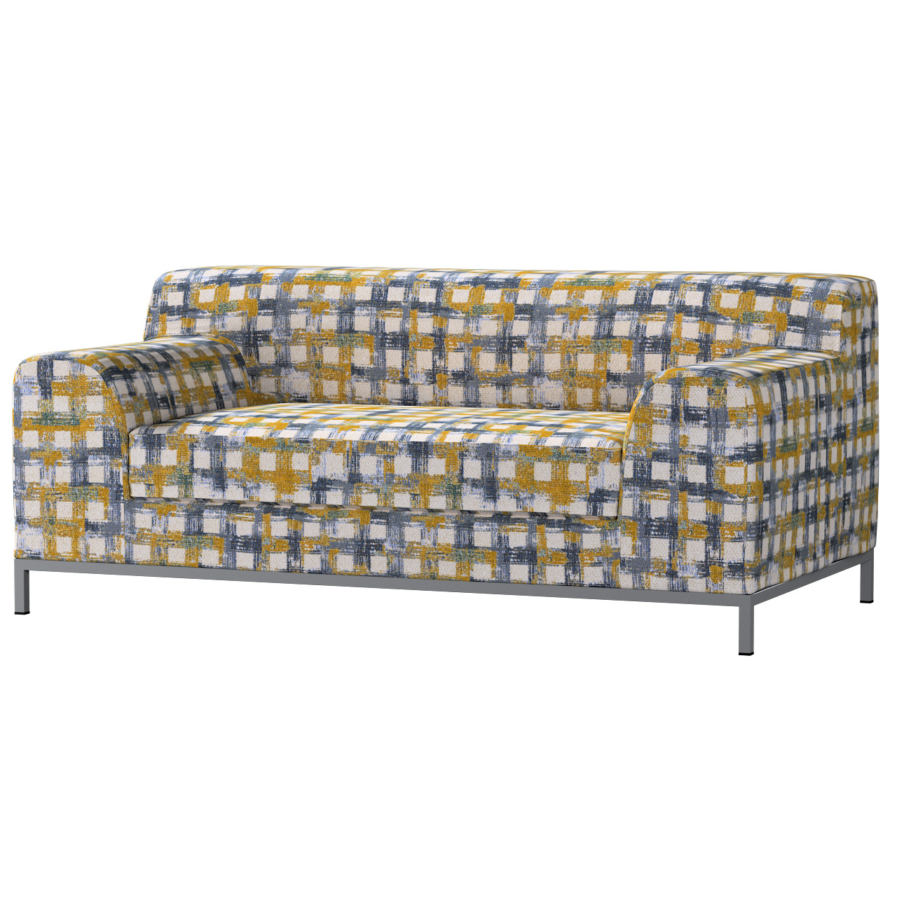 Bezug für Kramfors 2-Sitzer Sofa, blau-gelb, Sofahusse, Kramfors 2-Sitzer, günstig online kaufen