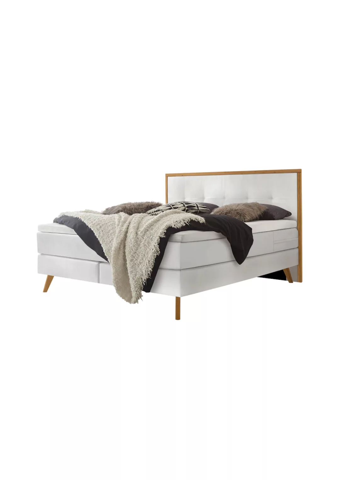 HASENA Boxspringbett Nordic, inkl. Topper, Kopfteilrahmen und Füsse aus mas günstig online kaufen