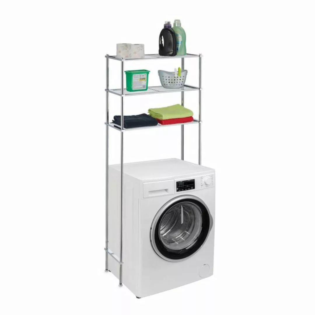 relaxdays Waschmaschinenregal Metall silber günstig online kaufen