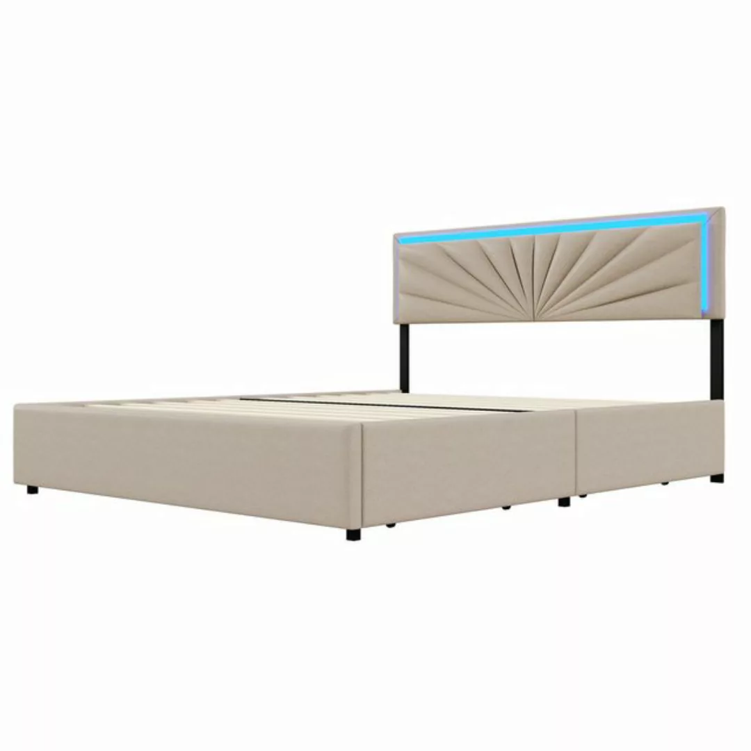 LuxeLiving Polsterbett Stauraumbett Doppelbett mit 4 Schublade 160x200 cm ( günstig online kaufen