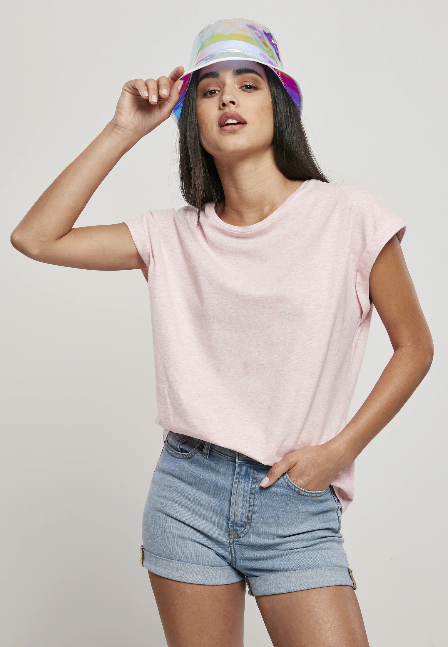 URBAN CLASSICS Kurzarmshirt "Urban Classics Damen Ladies Color Melange Exte günstig online kaufen