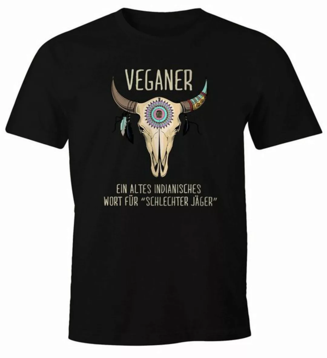 MoonWorks Print-Shirt Herren T-Shirt Vegetarier / Veganer Schlechter Jäger günstig online kaufen