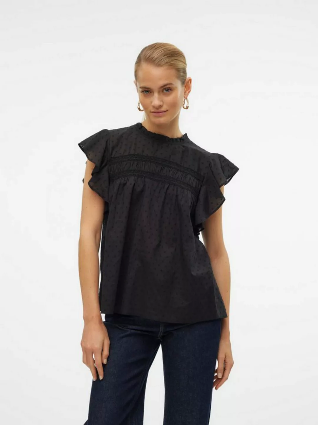 Vero Moda Blusenshirt VMTRINE SL LACE TOP WVN NOOS günstig online kaufen