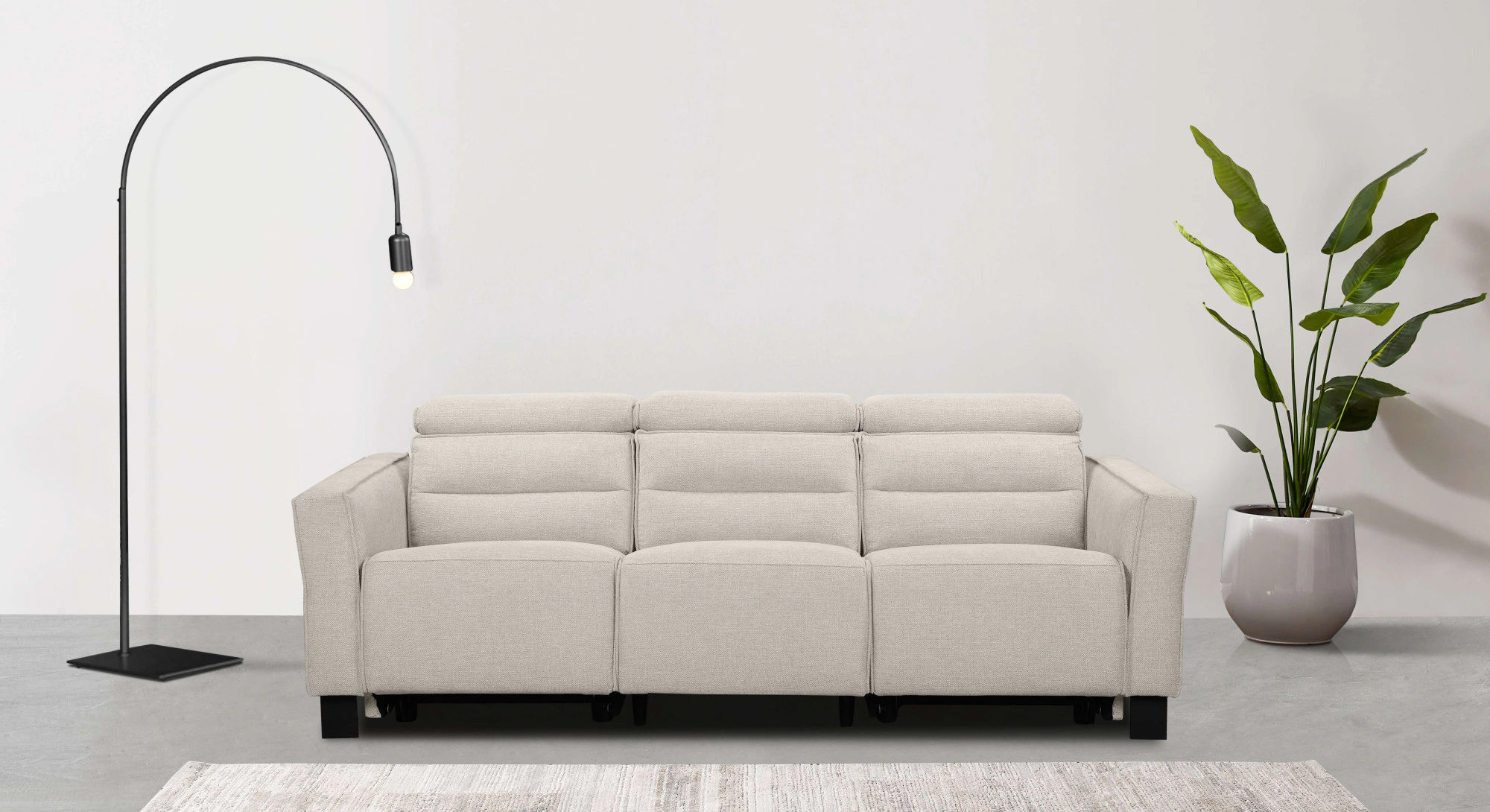 Places of Style 3-Sitzer "Carpari, 224cm, manuelle od. elektrische Relaxfun günstig online kaufen