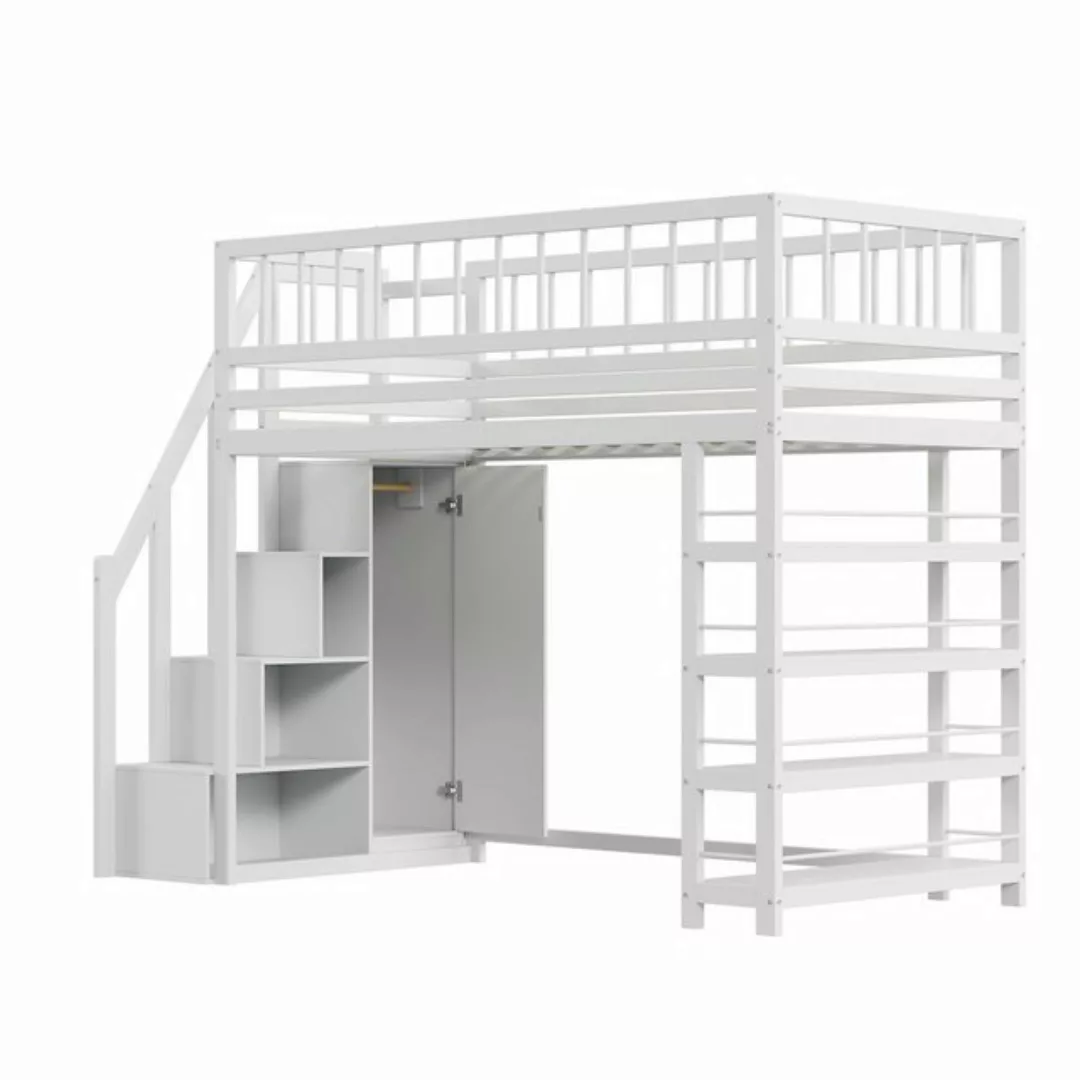 MODFU Kinderbett Hochzaun-Sicherheitsdesign mit Kleiderschrank, Regalen und günstig online kaufen