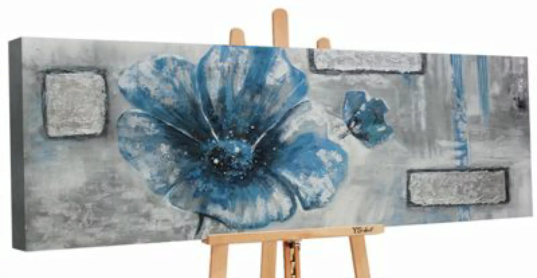YS-Art™ Gemälde YS-Art Blaues Blumen Gemälde „Blüte II“ das Interieur 150х5 günstig online kaufen