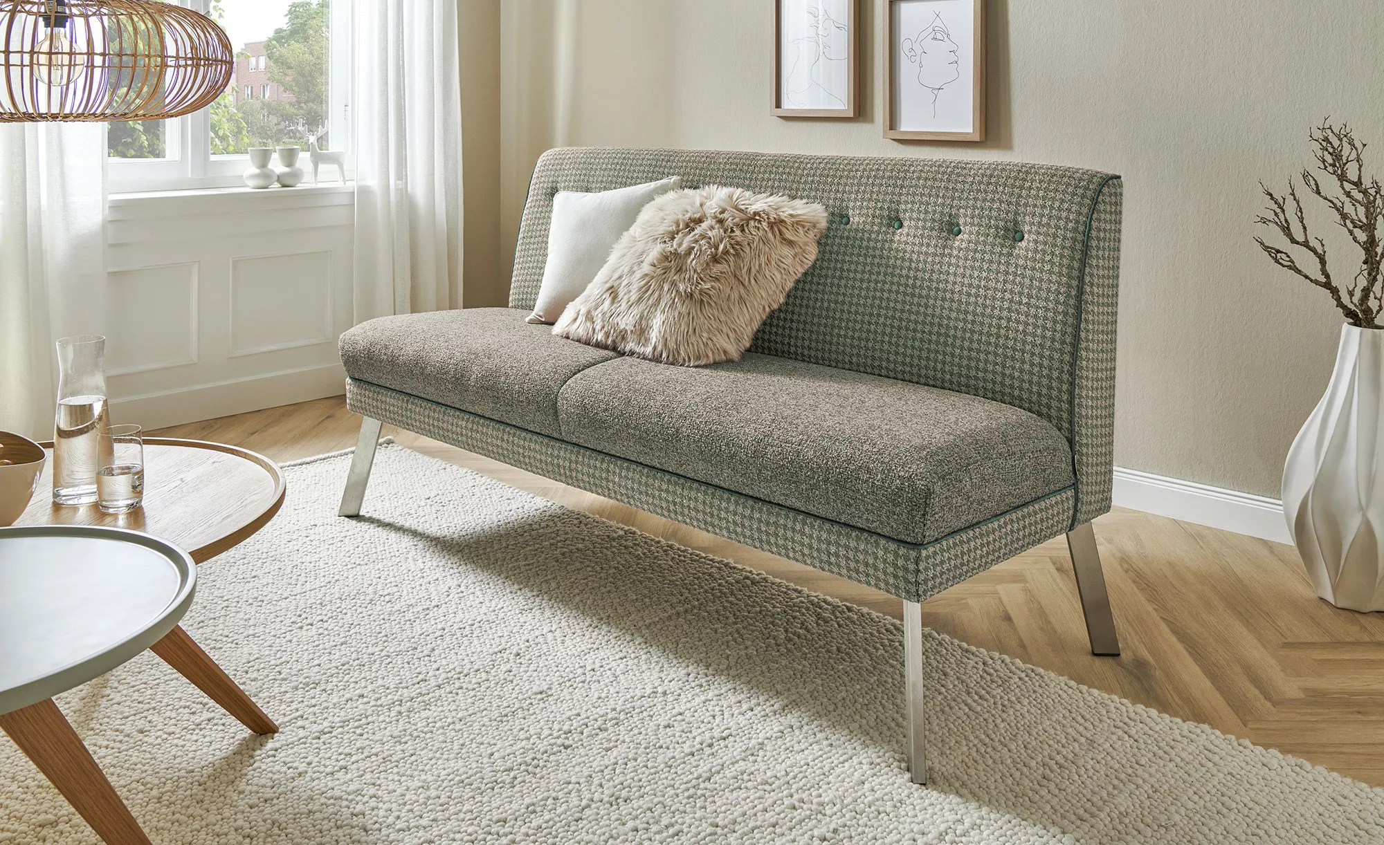 Küchensofa  Tabea ¦ grün ¦ Maße (cm): B: 176 H: 92 T: 72 Bänke > Einzelbänk günstig online kaufen