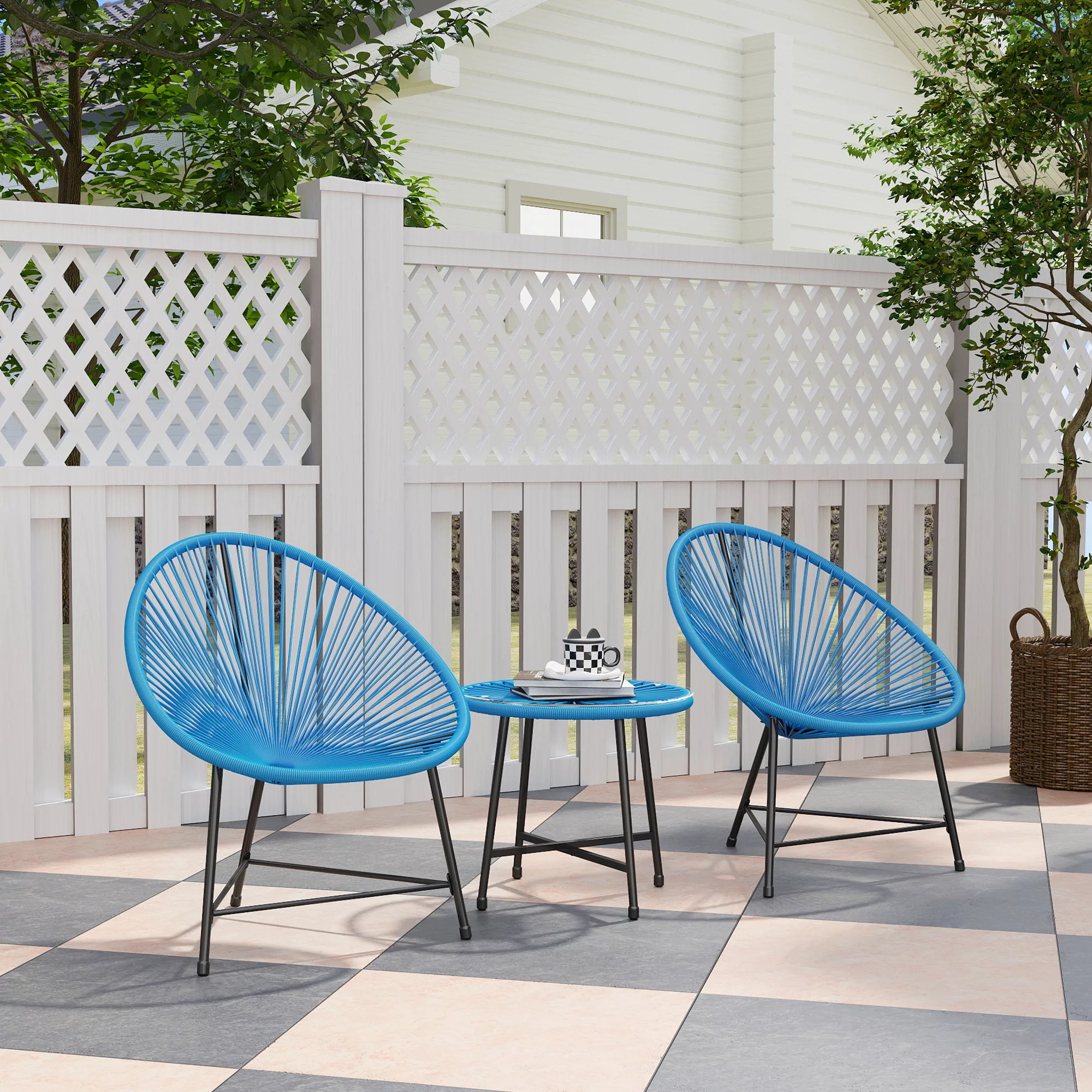 Outsunny Gartenmöbel-Set für den Außenbereich aus Kunststoffrattan für 2 Pe günstig online kaufen