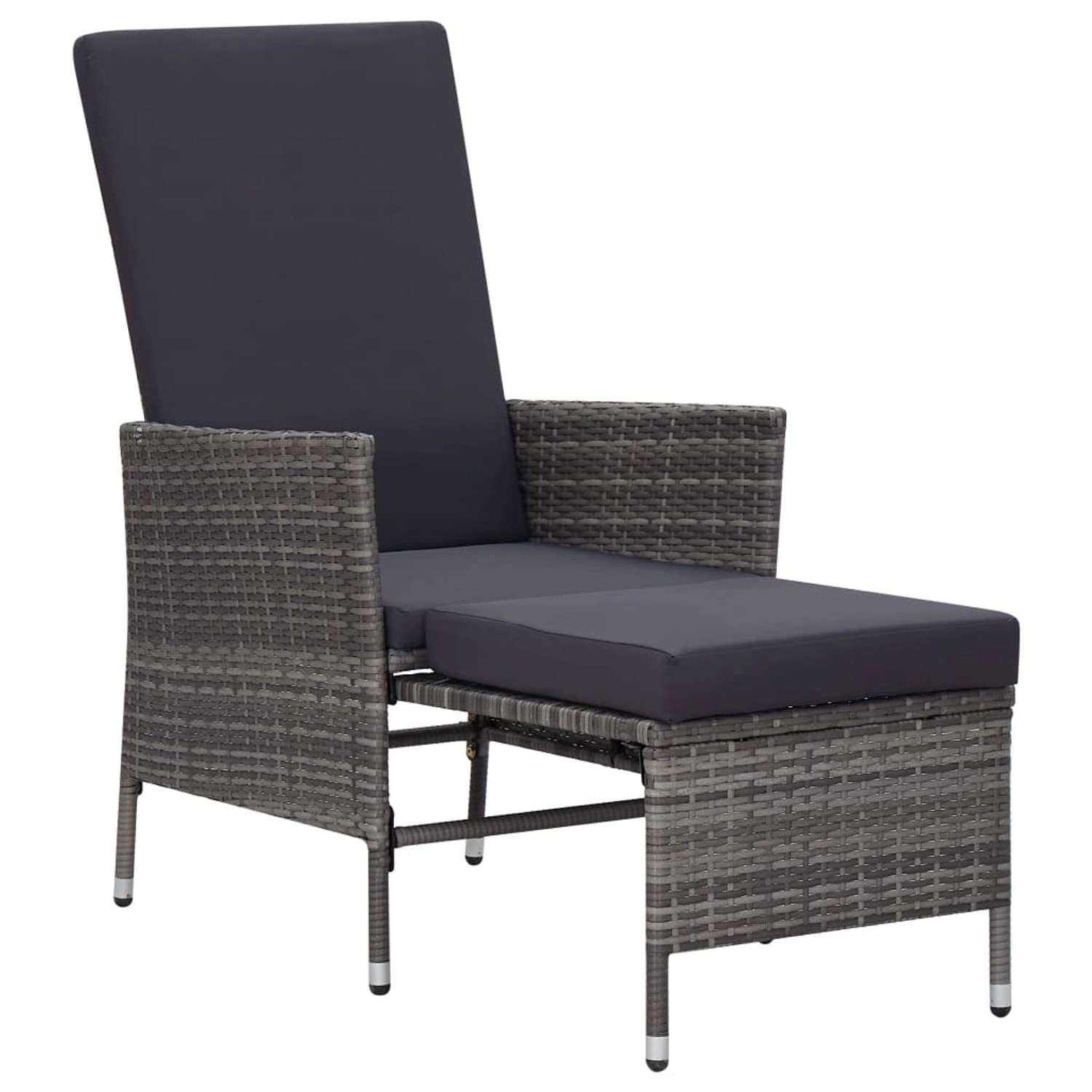 2-tlg. Garten-lounge-set Mit Auflagen Poly Rattan Grau günstig online kaufen