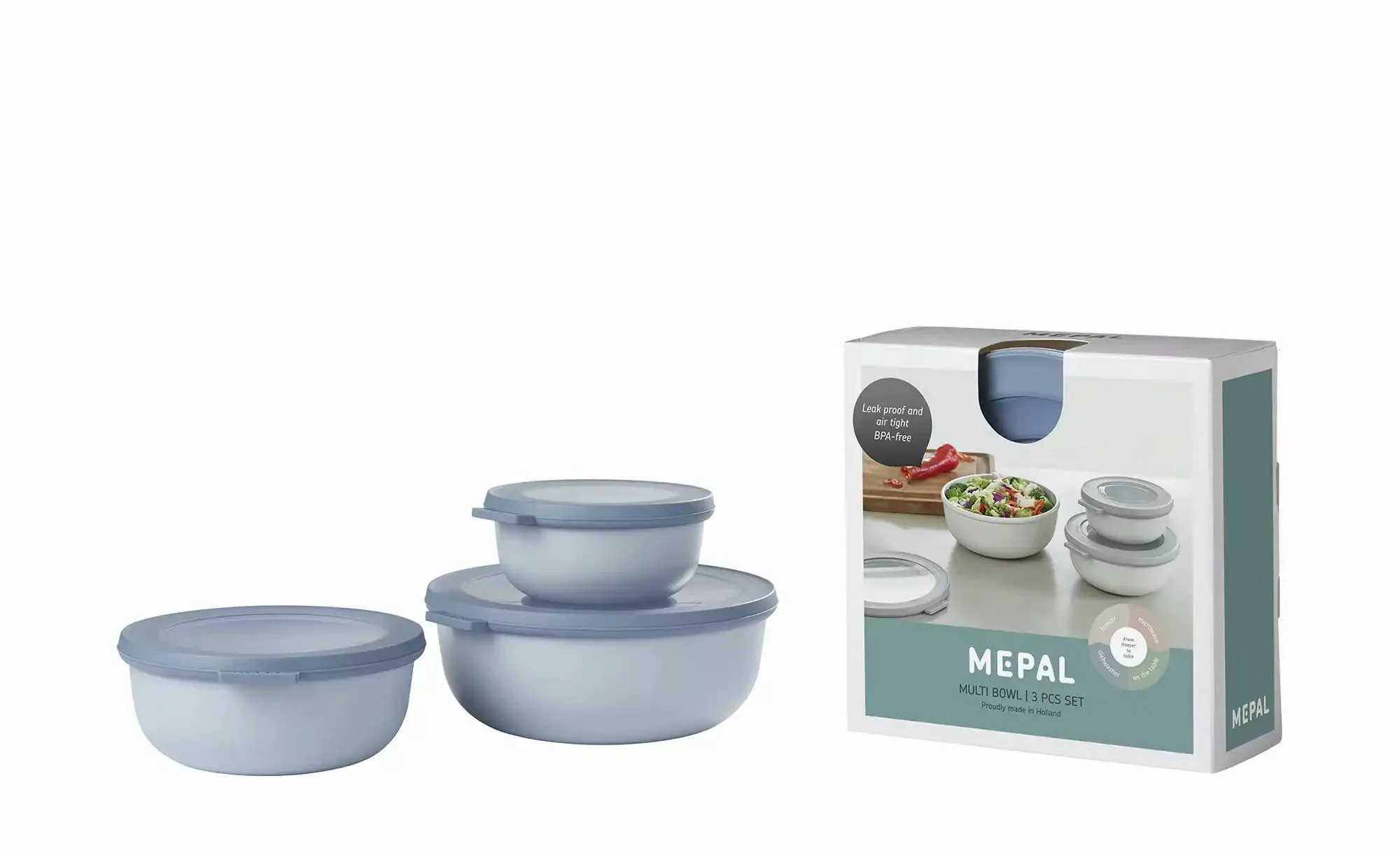 Mepal Multischüssel-Set  Cirqula ¦ blau ¦ Kunststoff ¦ Maße (cm): B: 19,2 H günstig online kaufen