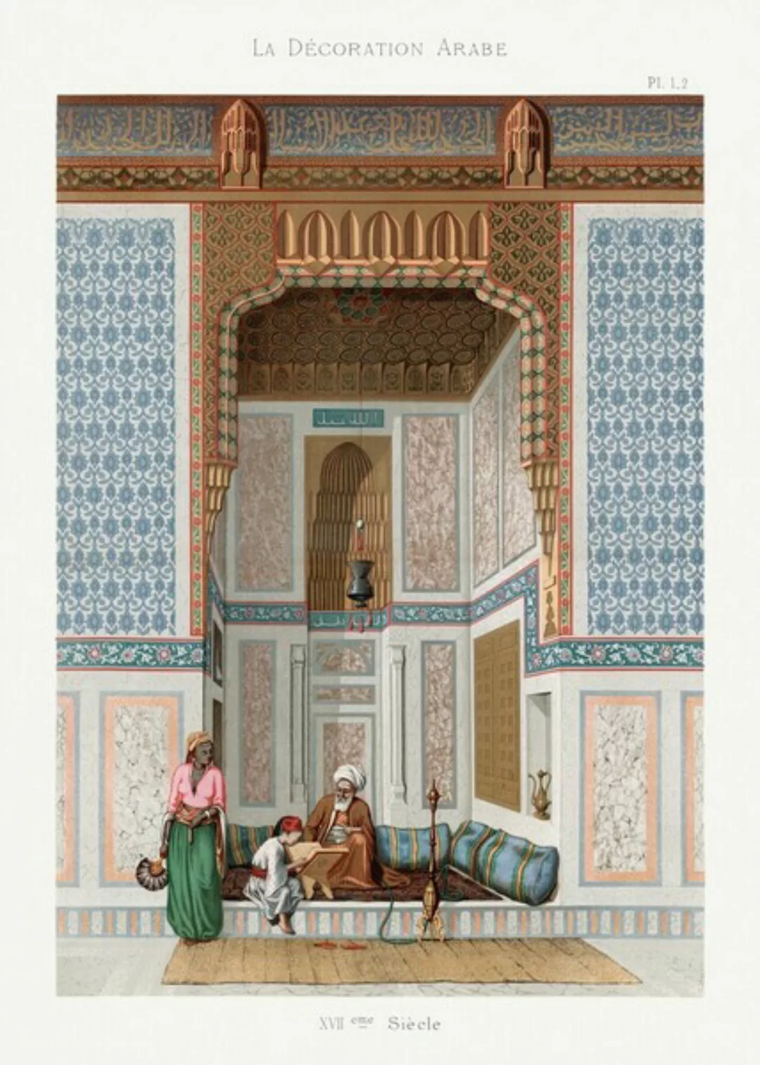 Poster / Leinwandbild - Emile Prisse d’Avennes: Arabische Familienlithograp günstig online kaufen