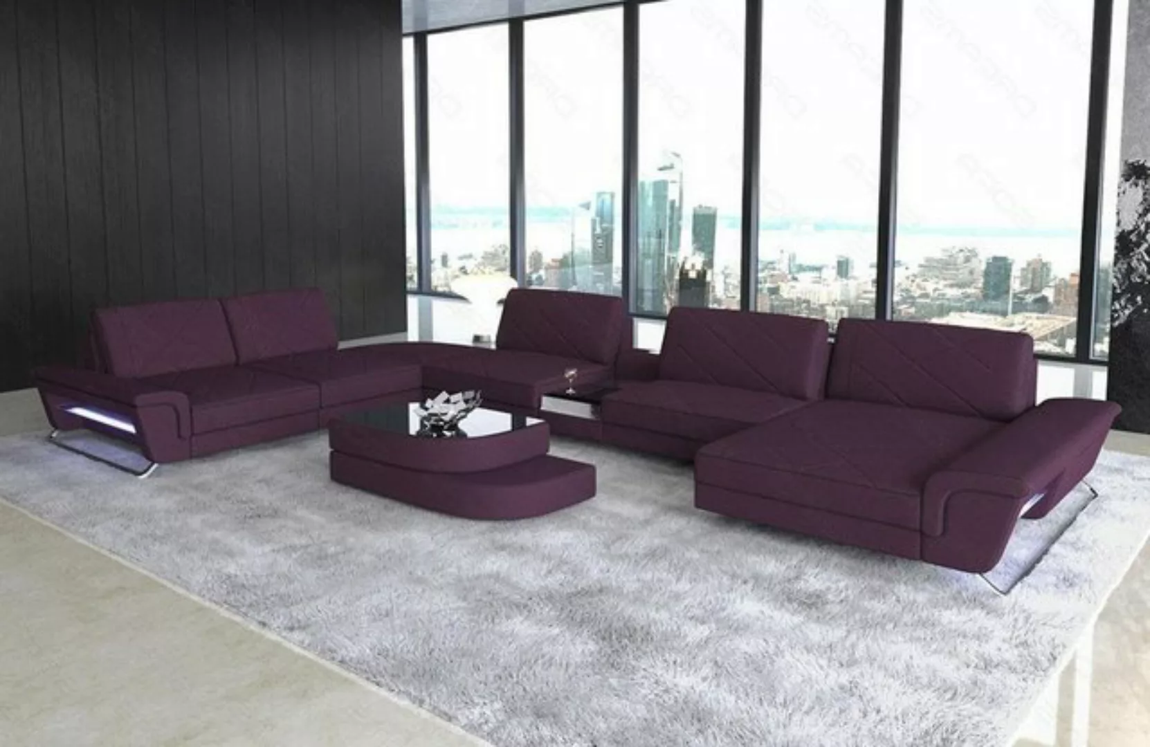 Sofa Dreams Wohnlandschaft Stoff Sofa Polster Couch Bari XXL U Form Polster günstig online kaufen