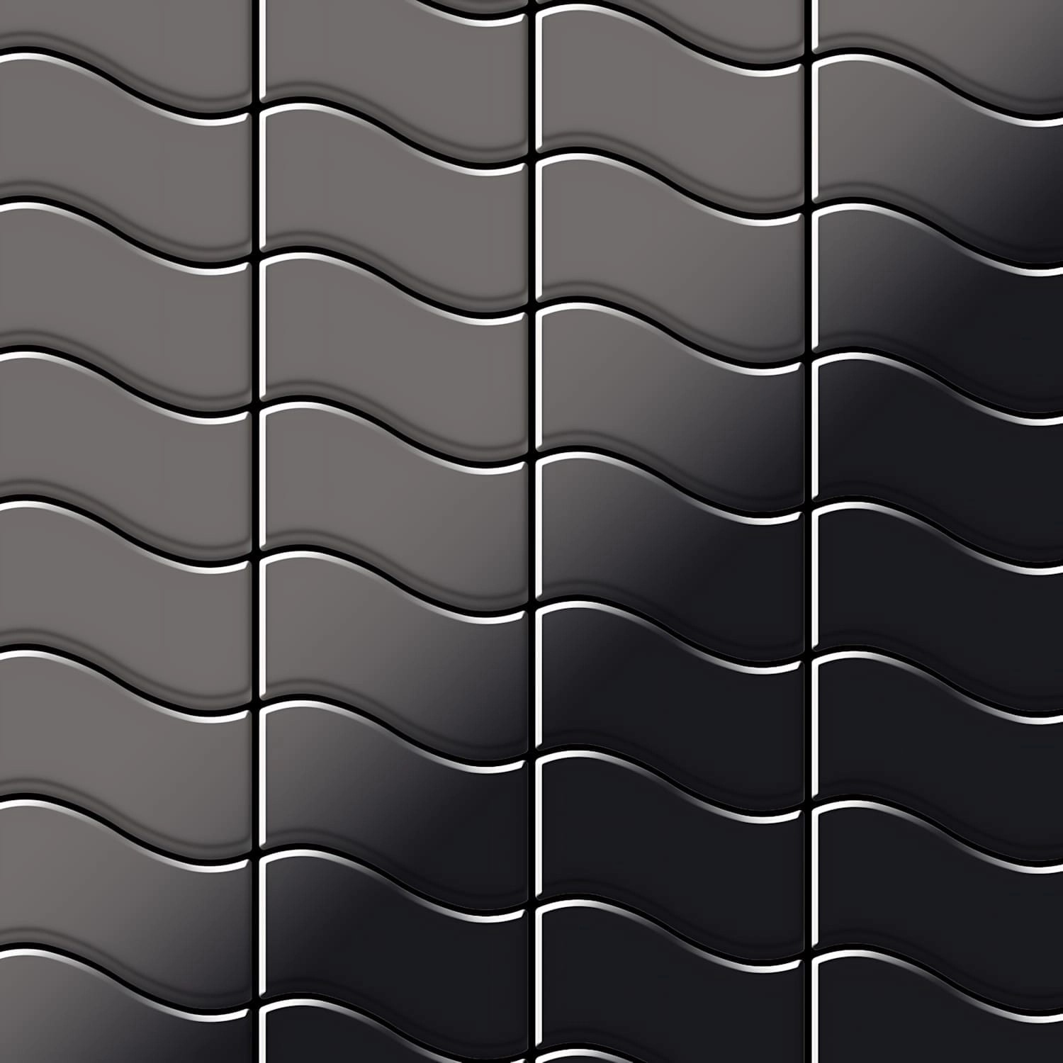 ALLOY Mosaik Fliese Massiv Metall Titan Hochglanz Dunkelgrau 1,6mm Flux-ti- günstig online kaufen