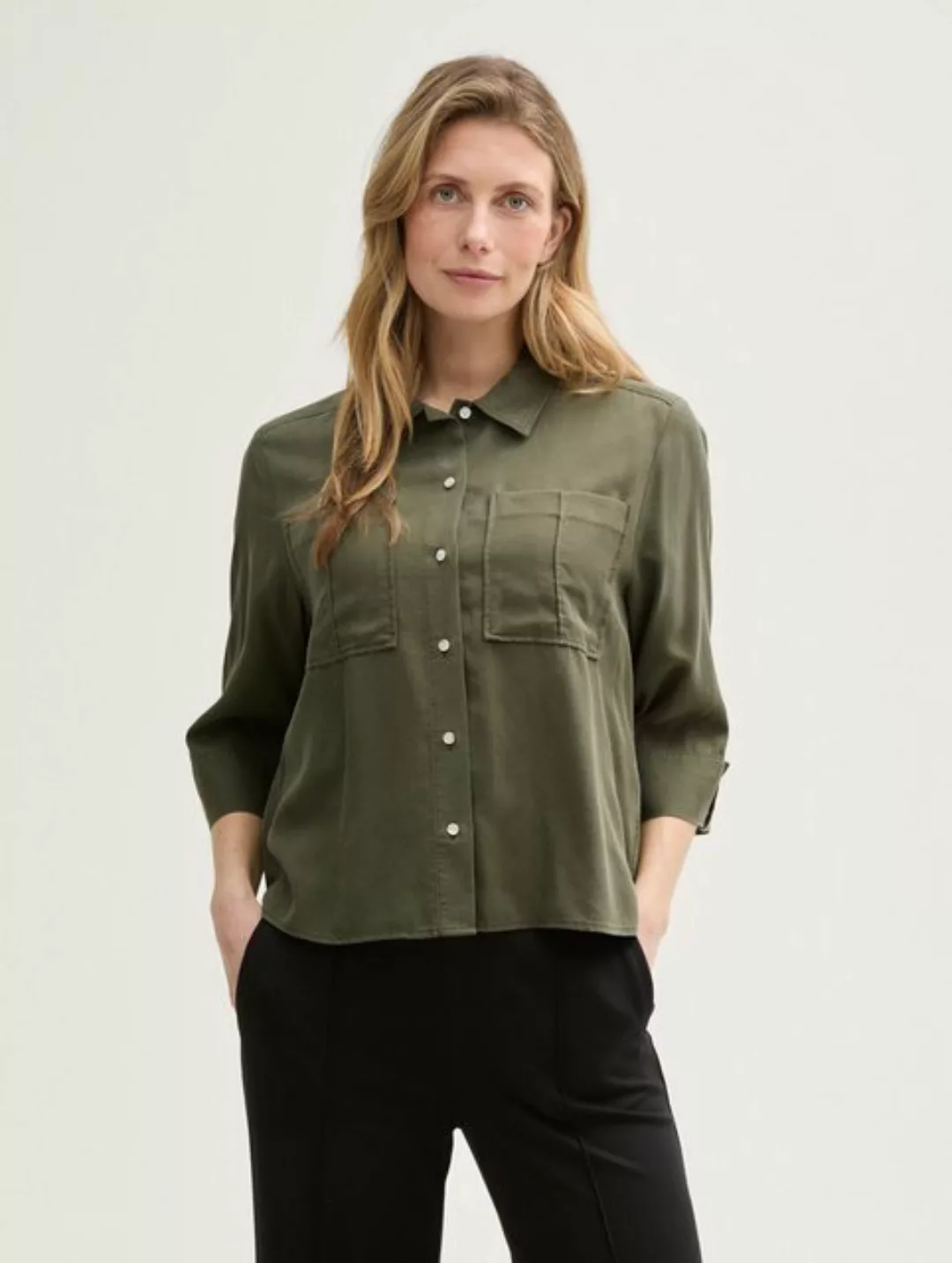 TOM TAILOR Langarmbluse Bluse im Utility-Look günstig online kaufen