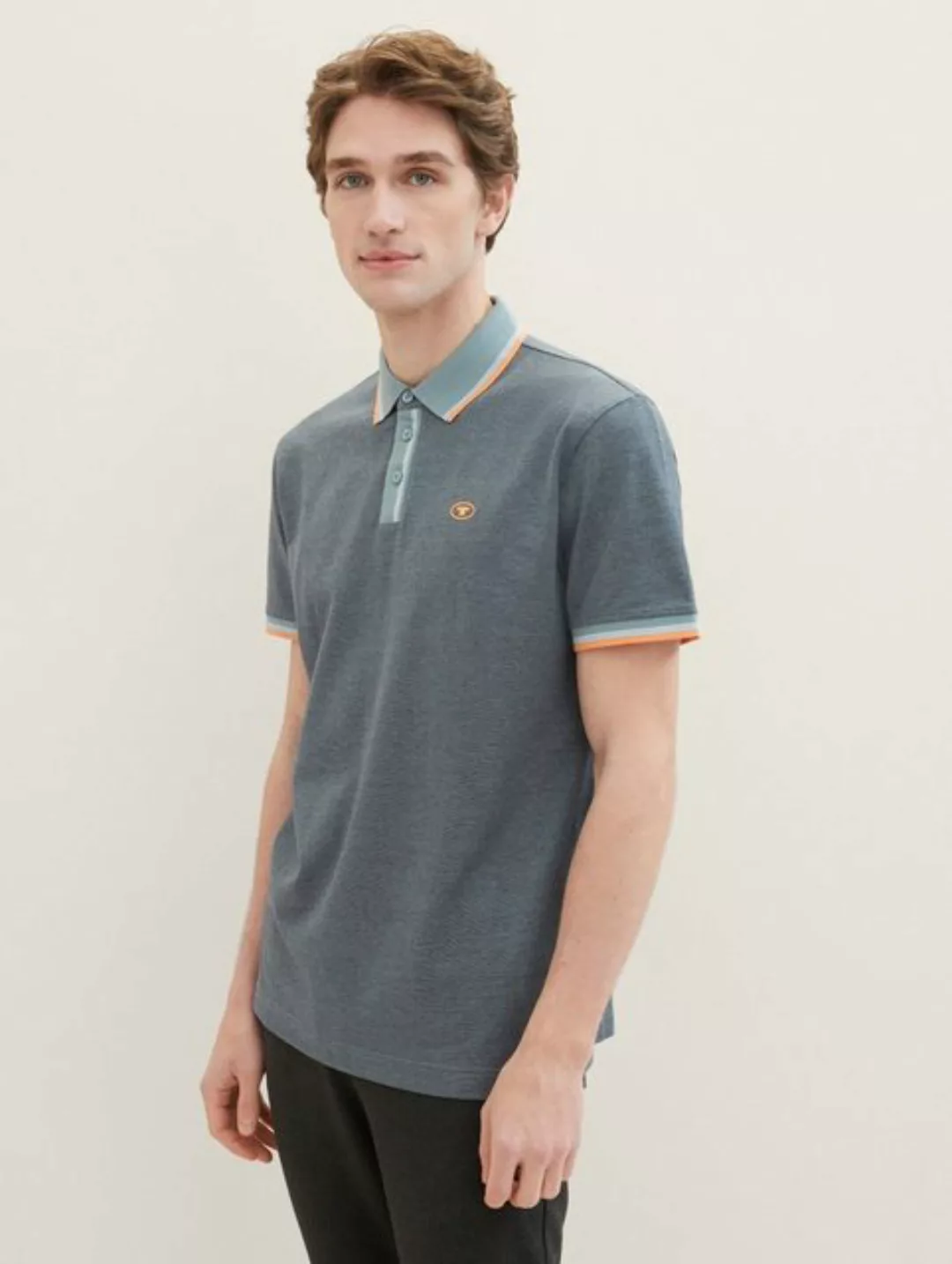 Tom Tailor Herren Poloshirt DETAILED COLLAR - Regular Fit günstig online kaufen