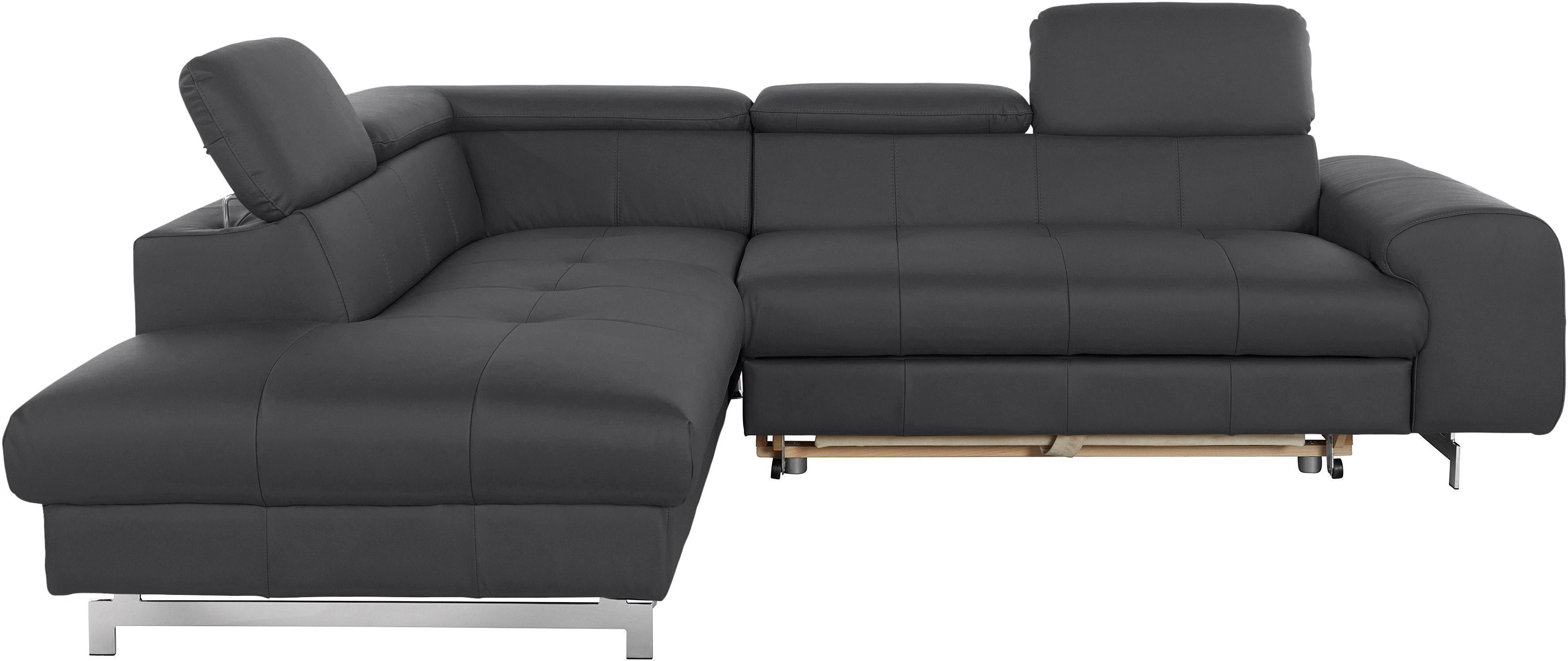 COTTA Ecksofa "Chef L-Form", mit Kopfteilverstellung, edle Metallkufen, wah günstig online kaufen