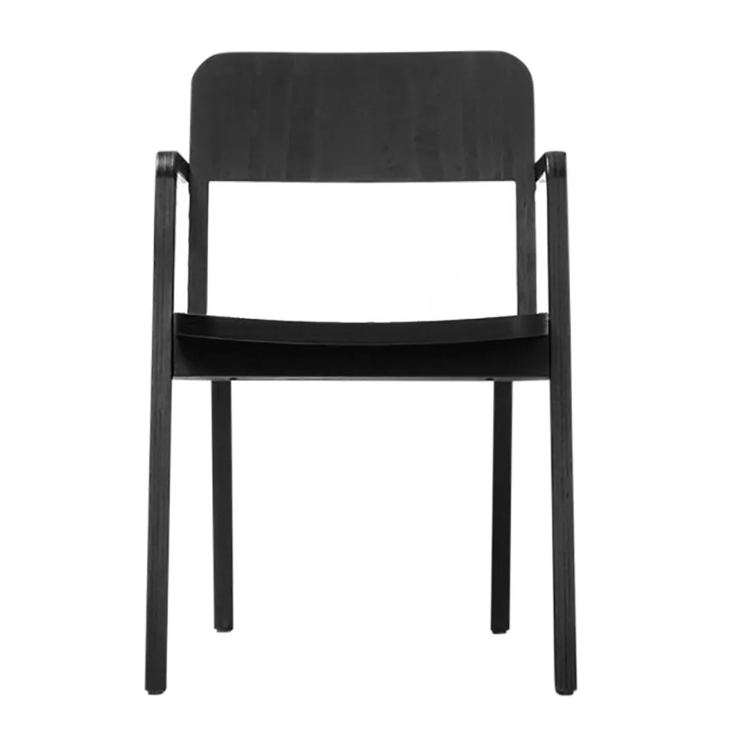 Richard Lampert - Prater Chair Armlehnstuhl - Multiplex schwarz/formgefräst günstig online kaufen