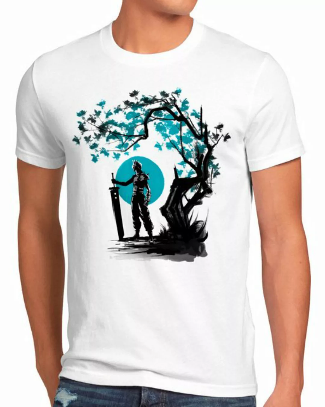 style3 Print-Shirt Herren T-Shirt Cloud Strife Sunset final fantasy 7 VII c günstig online kaufen