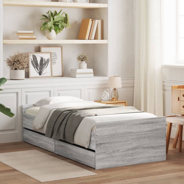 vidaXL Bett Bett mit Schubladen Schwarz 75x190 cm günstig online kaufen