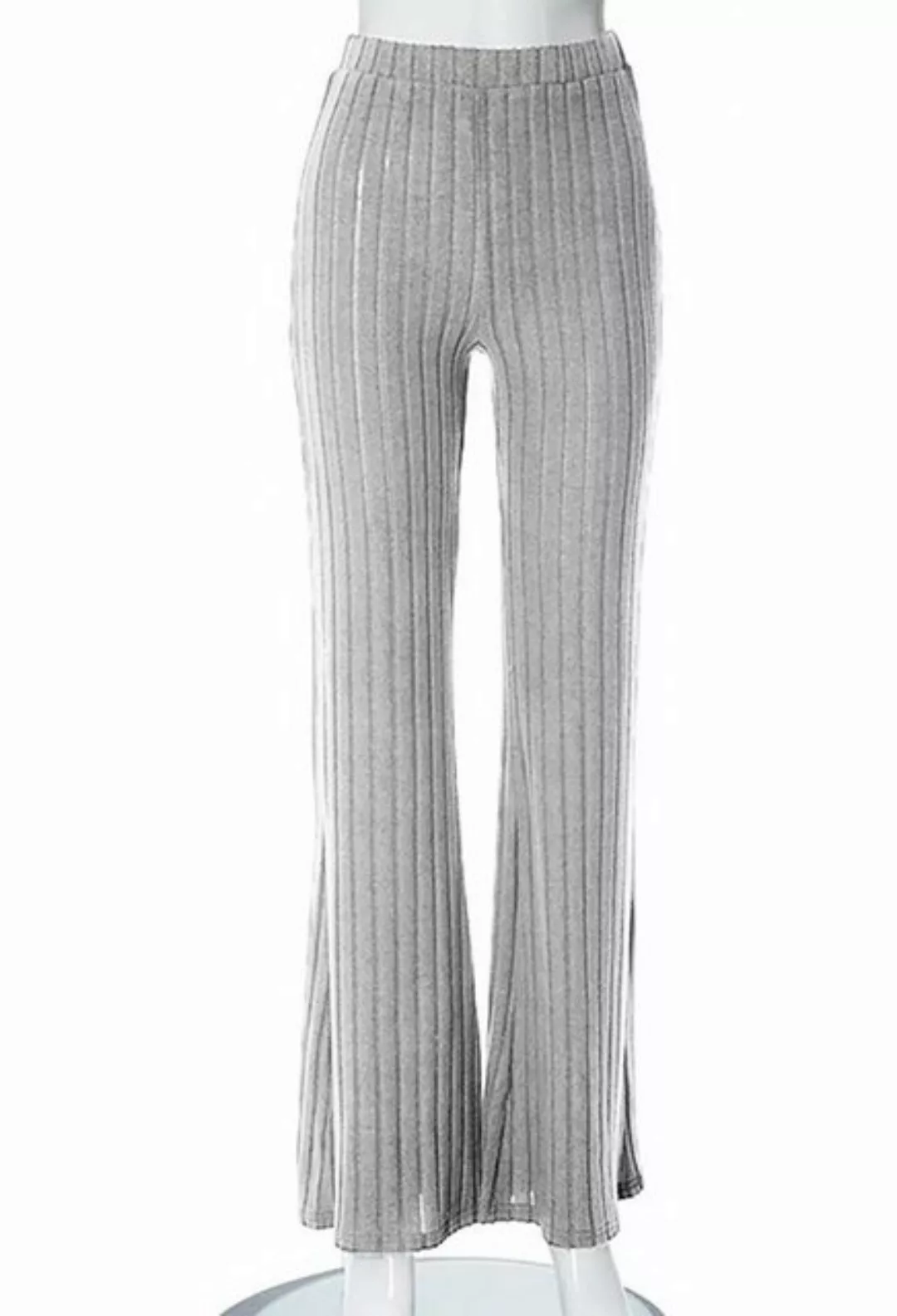 SEGUEN Loungepants Idle Solid Farbe Grube Streifen hohe Taille Casual Hosen günstig online kaufen