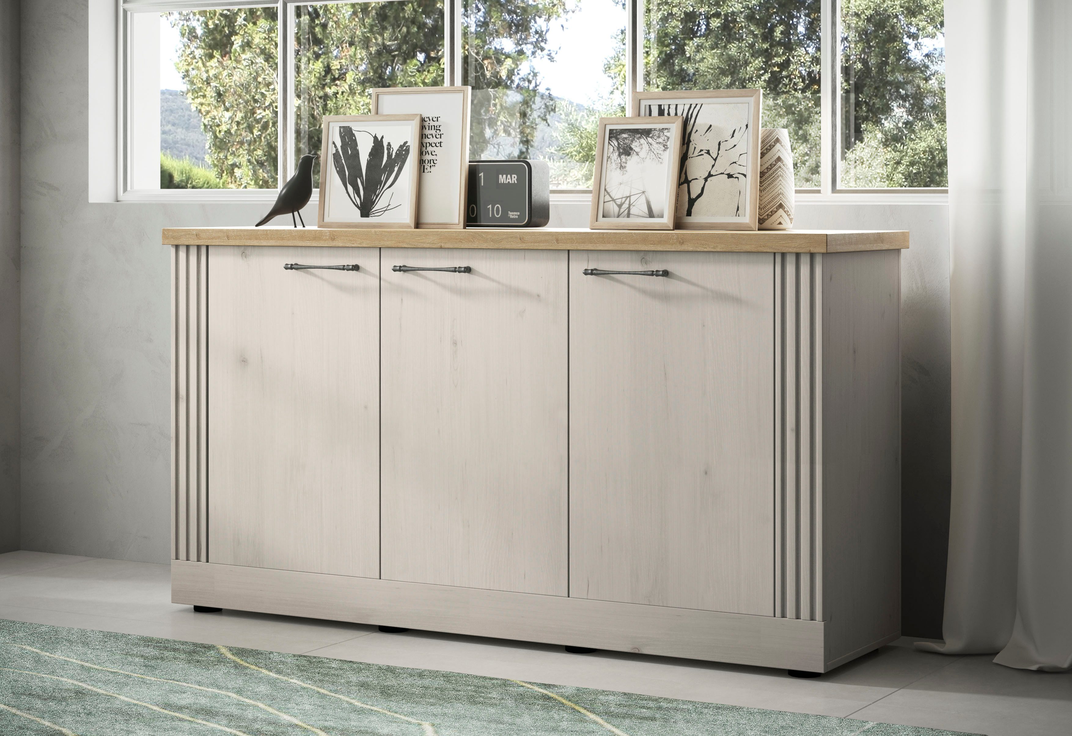 Home affaire Sideboard "Country Breite 164 cm, Kommode mit 3 Türen, Anricht günstig online kaufen