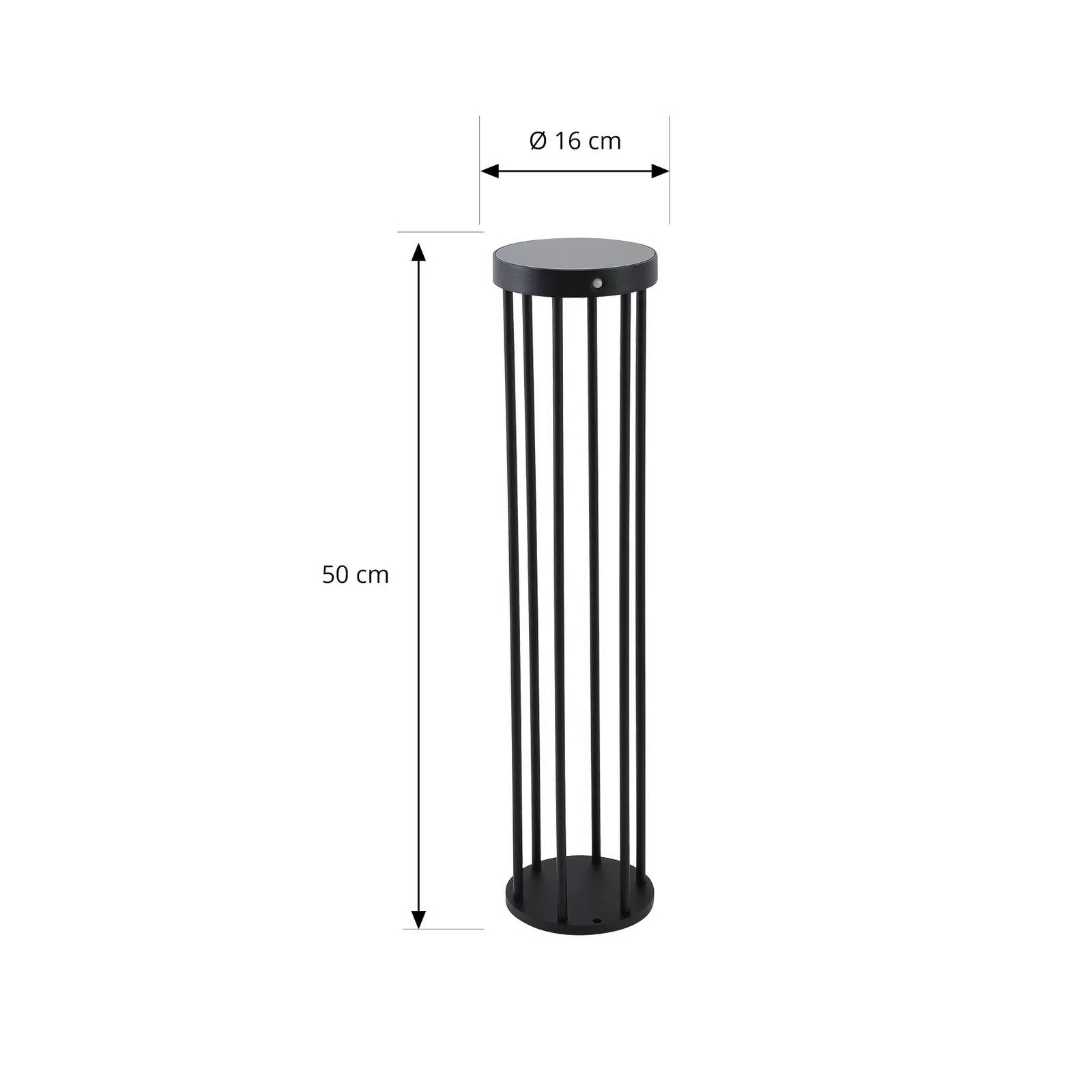 Lucande LED-Solarwegeleuchte Nilea, Ø 16 cm, schwarz, Sensor günstig online kaufen