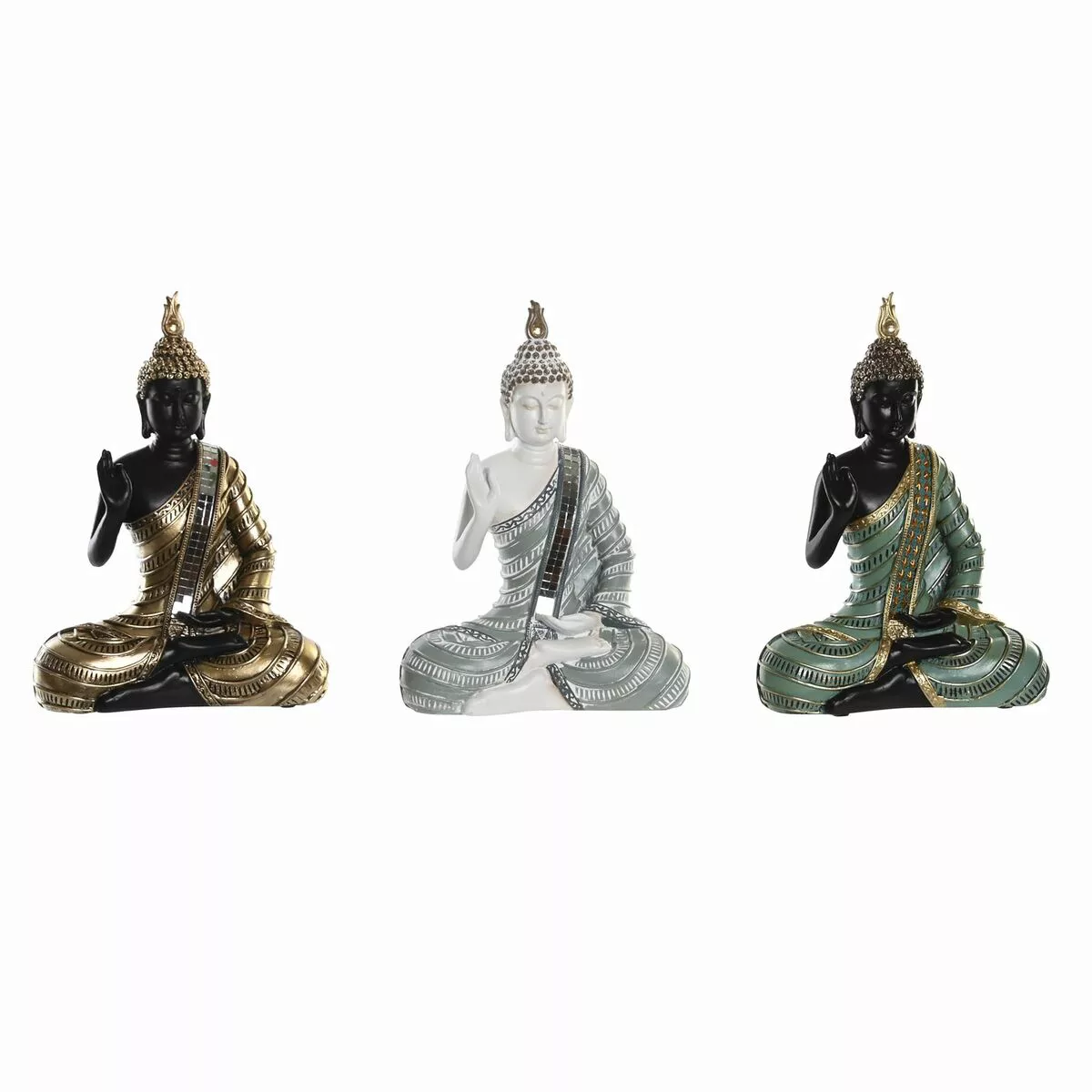 Deko-figur Dkd Home Decor Blau Golden Buddha Grün Harz Orientalisch (19 X 1 günstig online kaufen