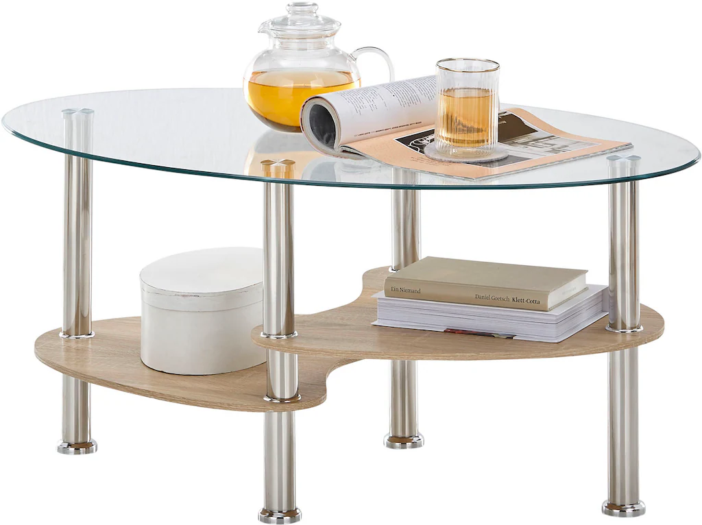 Home affaire Couchtisch "Panty", Glas Oval, Tisch wahlweise in 2 Ausführung günstig online kaufen