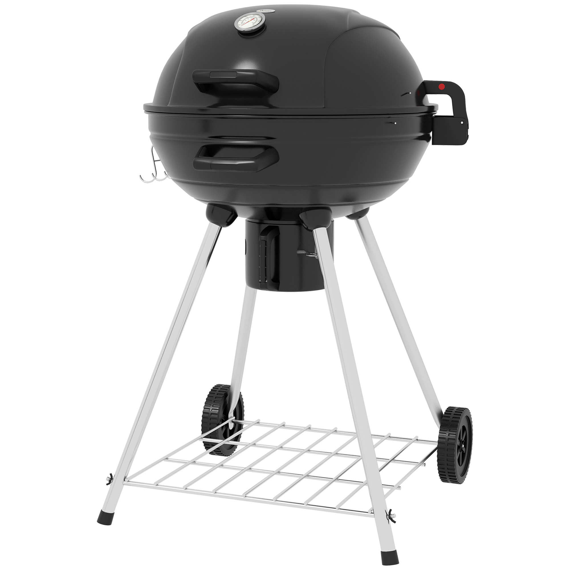 Outsunny Holzkohlegrill BBQ Campinggrill mit Grillrost, Rädern, Ablage, Asc günstig online kaufen