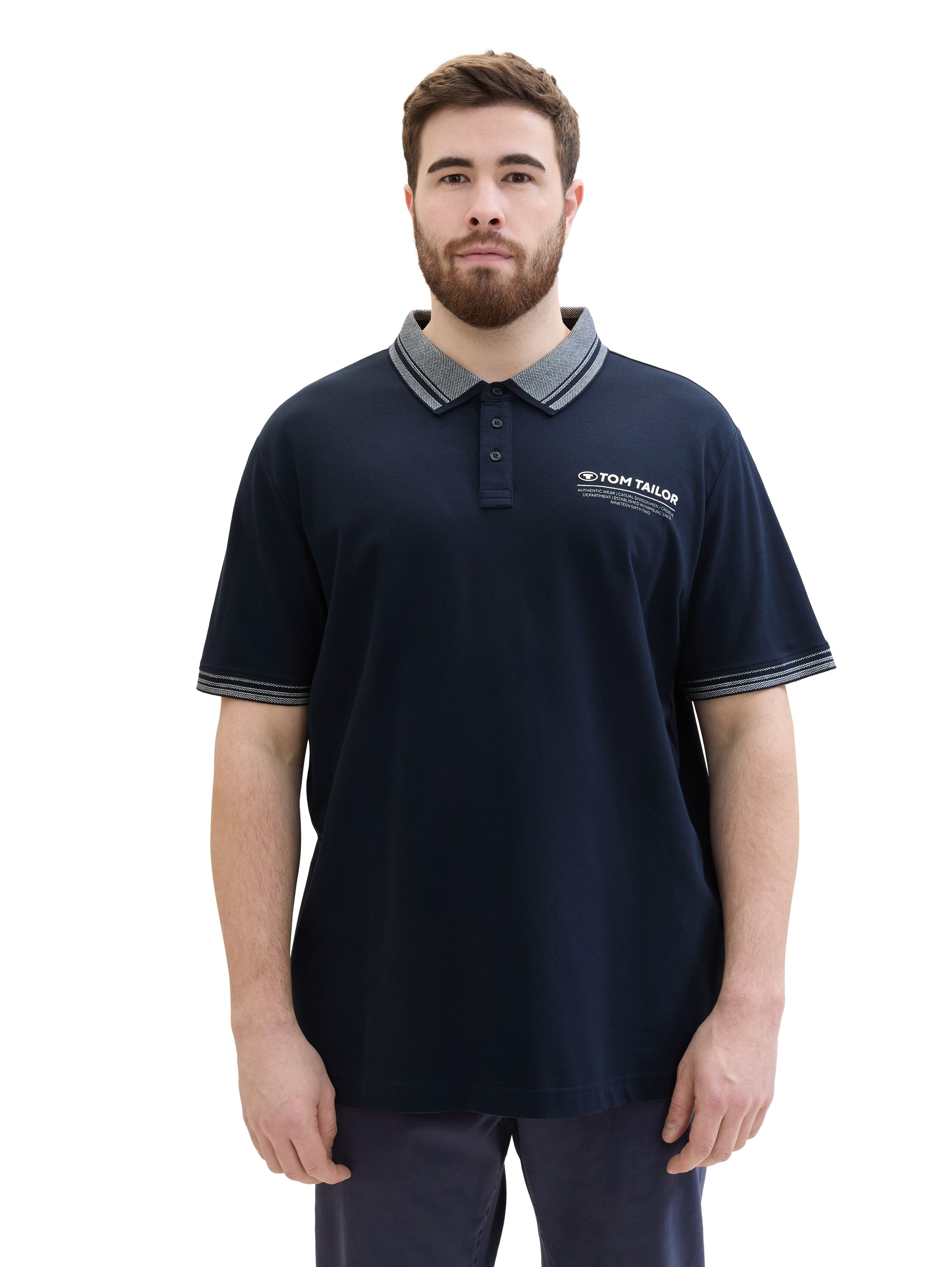 TOM TAILOR PLUS Poloshirt mit Logoprint und Knopfleiste günstig online kaufen