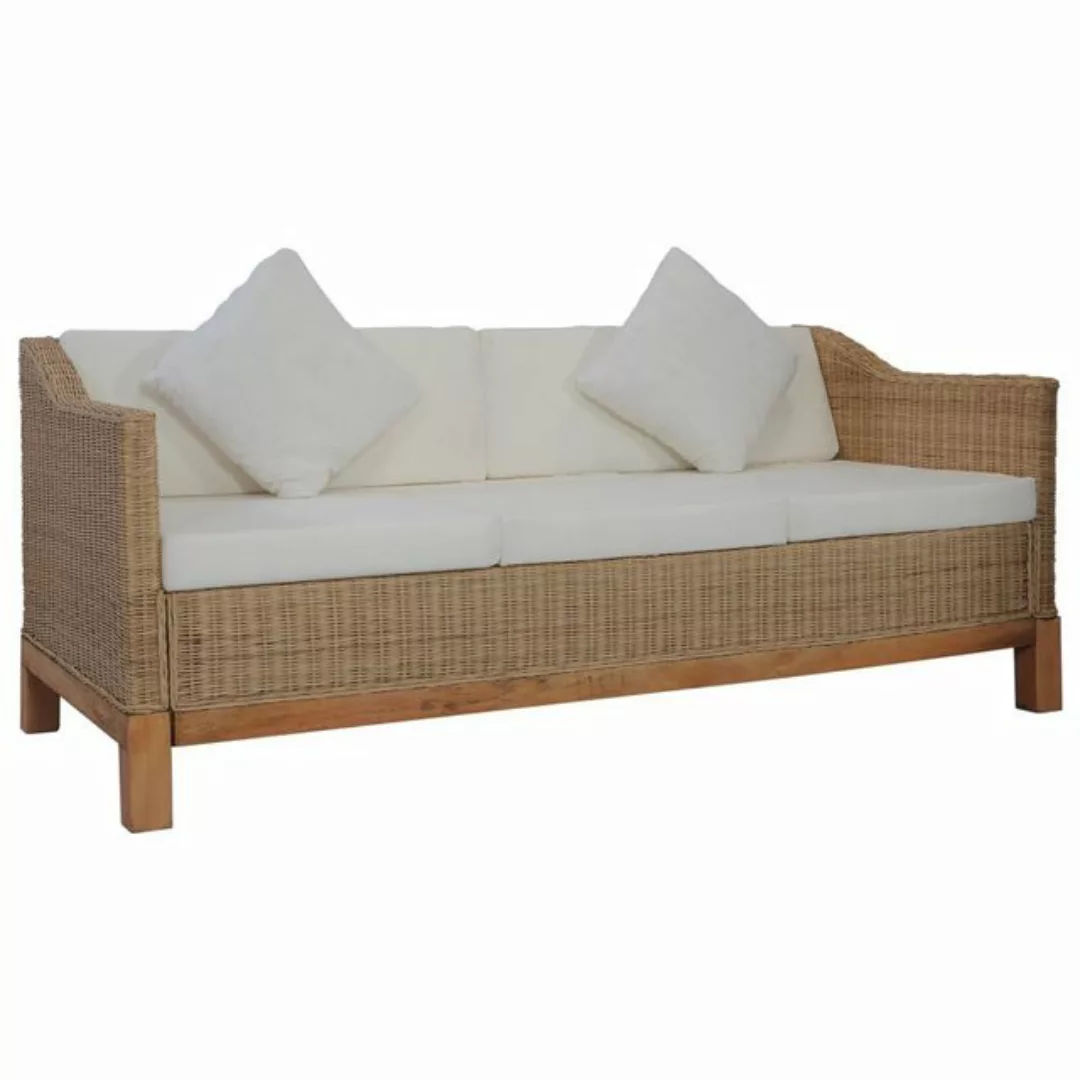 3-sitzer-sofa Mit Polstern Natürliches Rattan günstig online kaufen