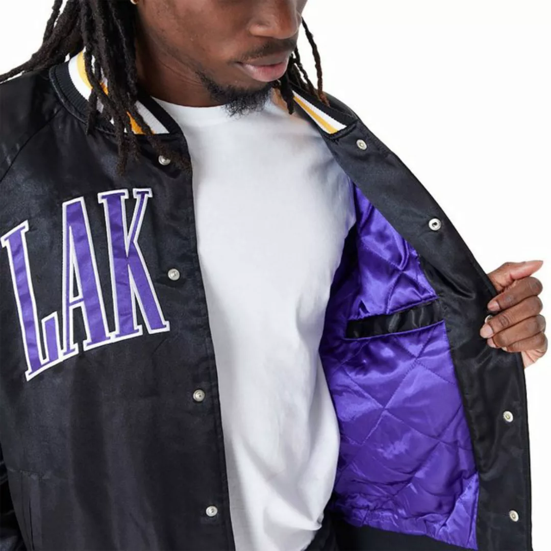 New Era Bomberjacke Jacke New Era NBA Applique Satin LA Lakers günstig online kaufen