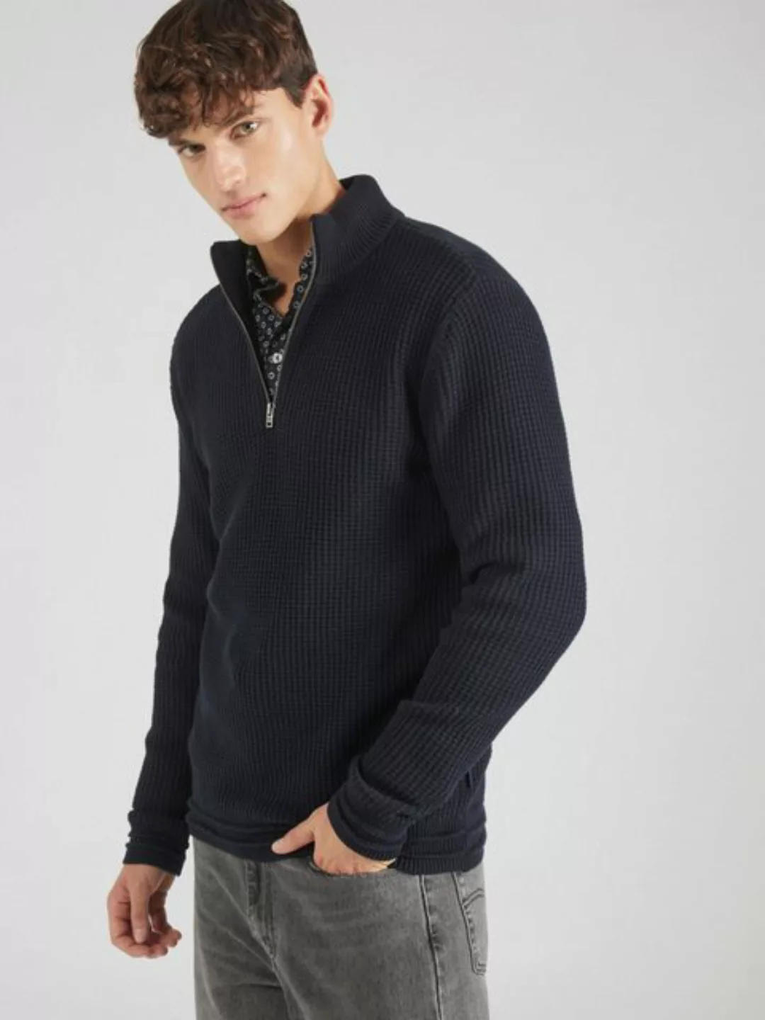 Casual Friday Troyer CFKARL halfzip structured knit schicker Troyer Pullove günstig online kaufen