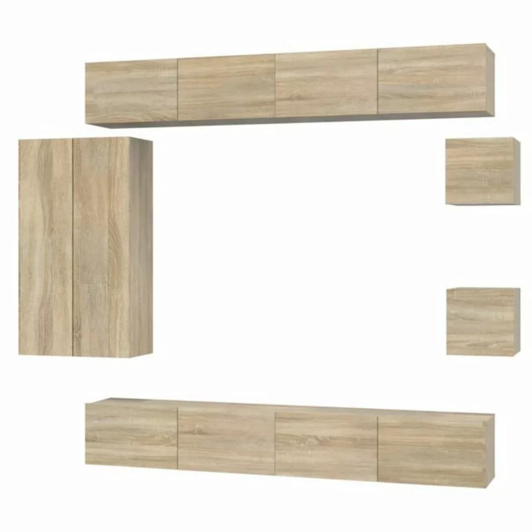 furnicato TV-Schrank 8-tlg. TV-Schrank-Set Sonoma-Eiche Holzwerkstoff (8-St günstig online kaufen