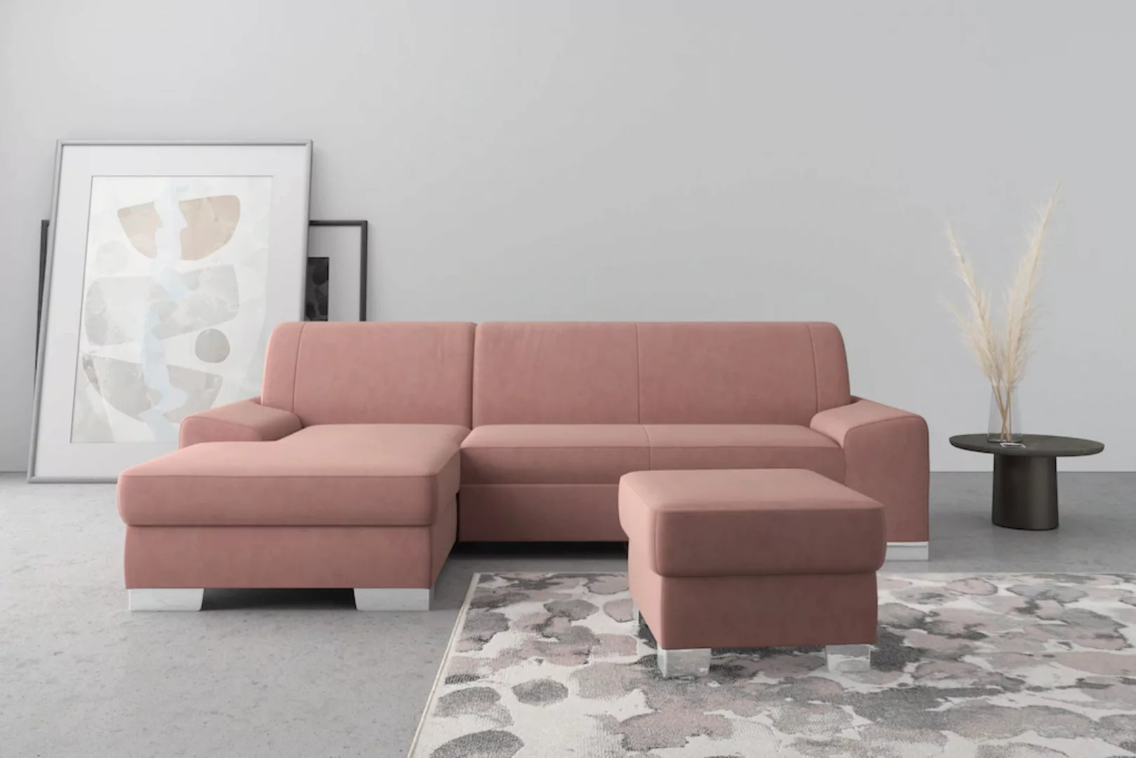 DOMO collection Ecksofa "Anzio L-Form", wahlweise mit Bettfunktion und Fede günstig online kaufen