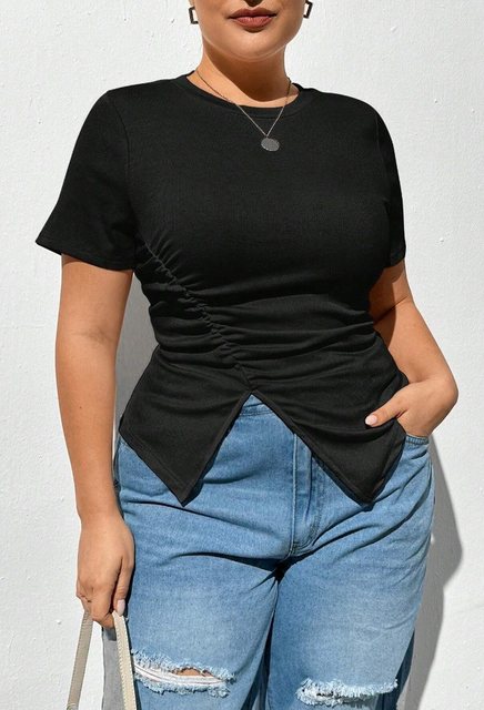 LOVGCCN T-Shirt Plus Size Damen T-Shirt im schlichten Stil für den Sommer ( günstig online kaufen