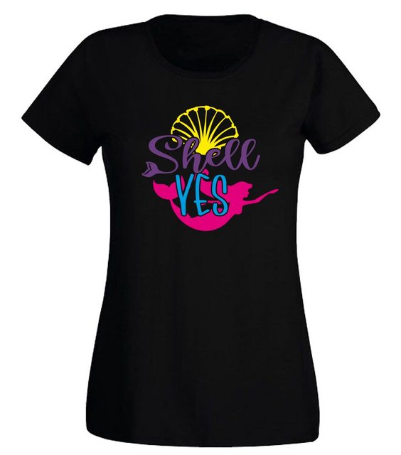 G-graphics T-Shirt Damen T-Shirt - Shell yes Slim-fit, mit trendigem Frontp günstig online kaufen