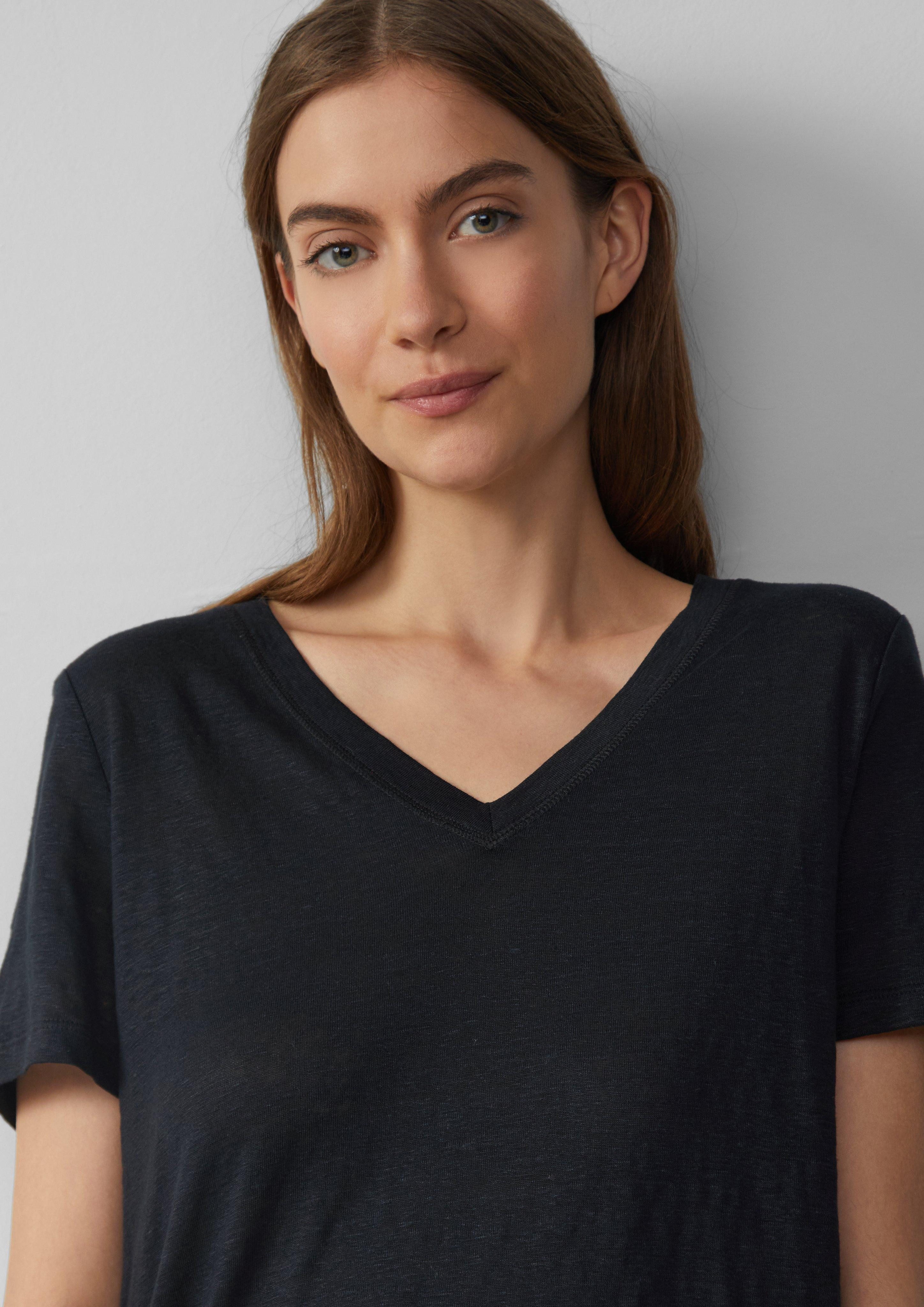 s.Oliver Kurzarmshirt Leichtes T-Shirt aus Leinen günstig online kaufen