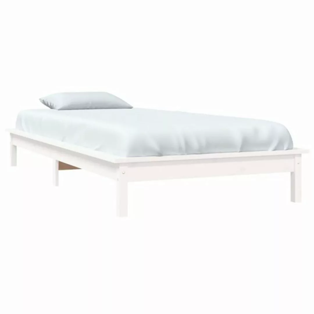 vidaXL Bett Massivholzbett Weiß 75x190 cm Kiefer günstig online kaufen